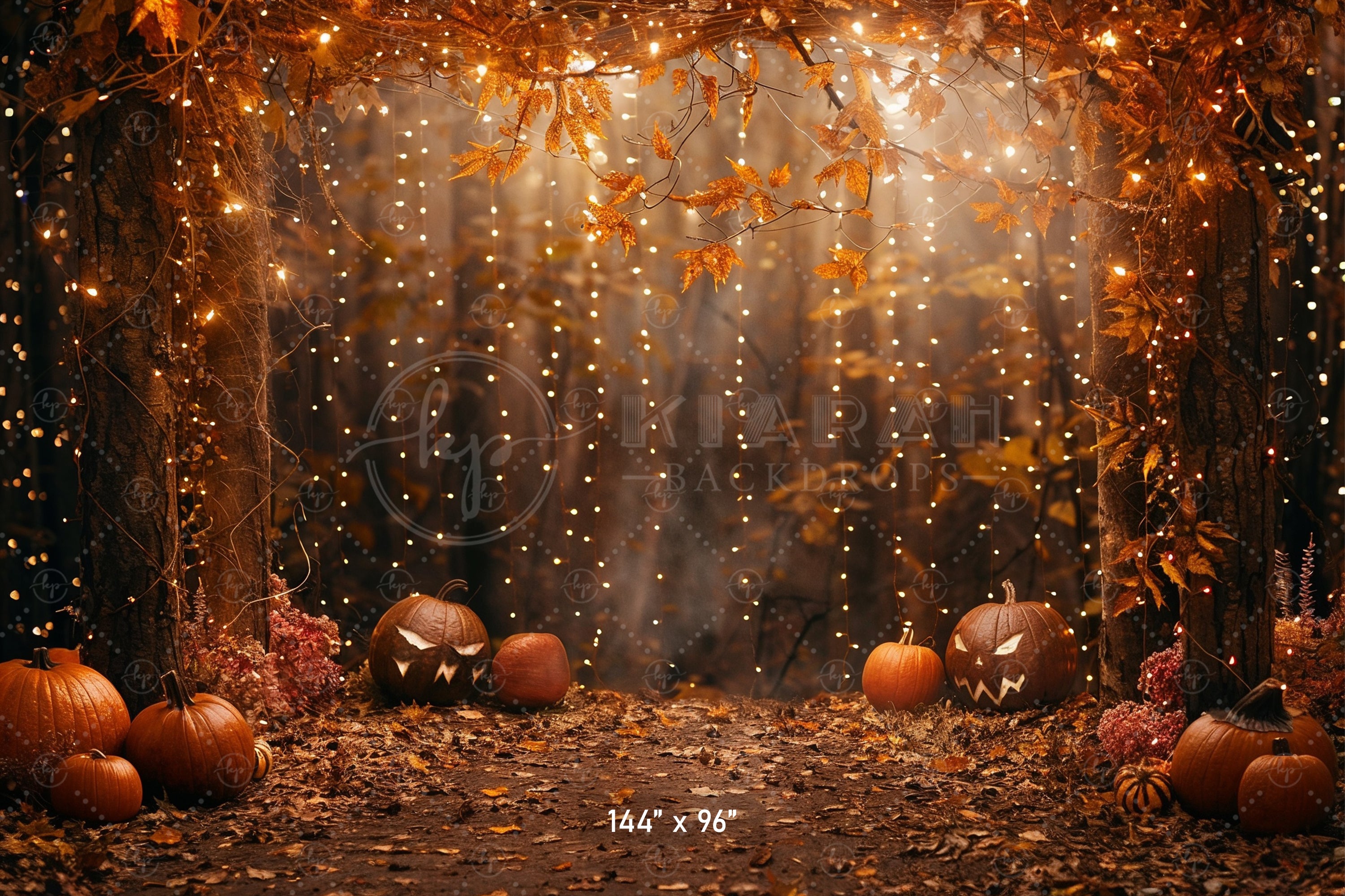 Spooky Autumn Lights Backdrop