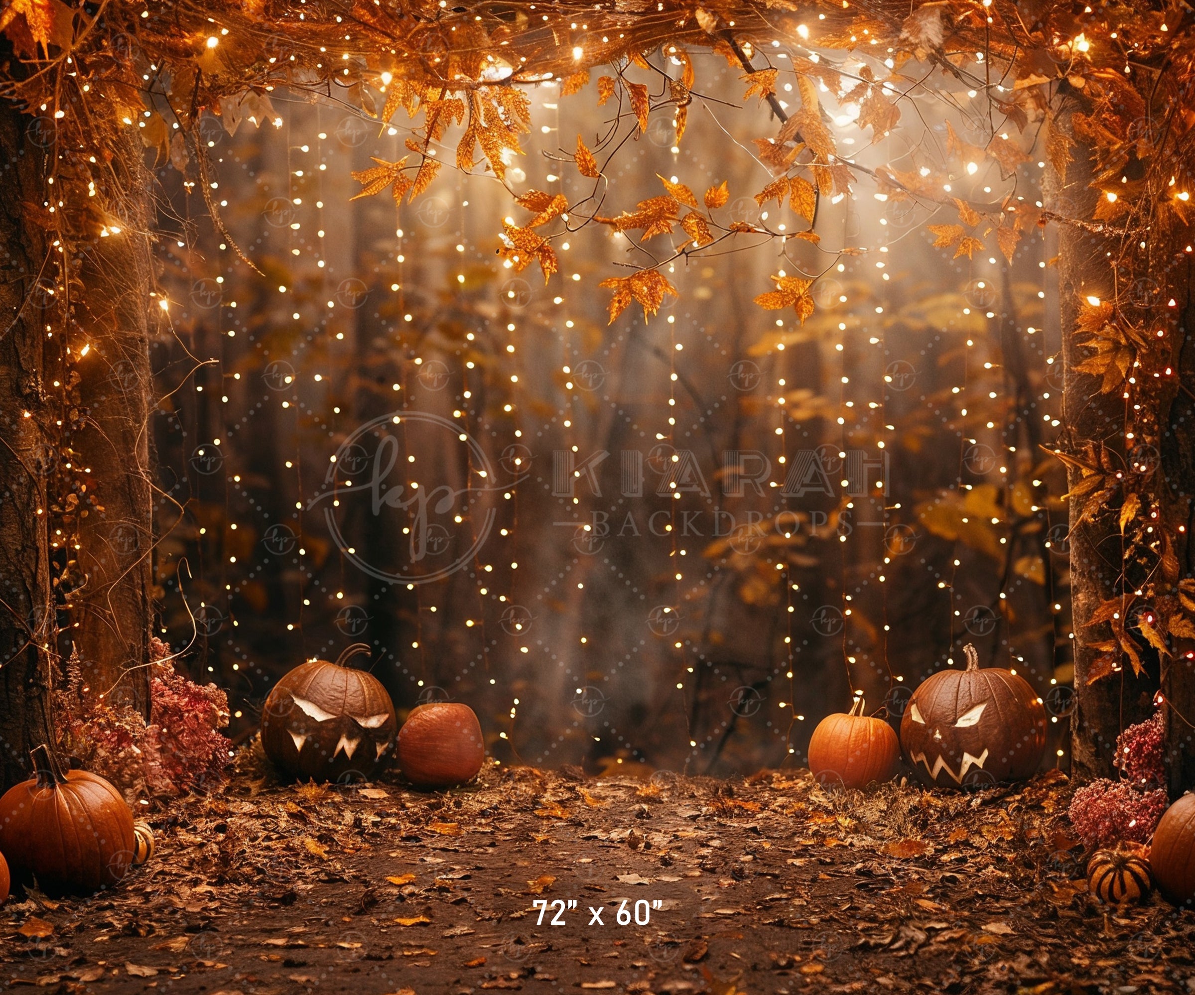 Spooky Autumn Lights Backdrop