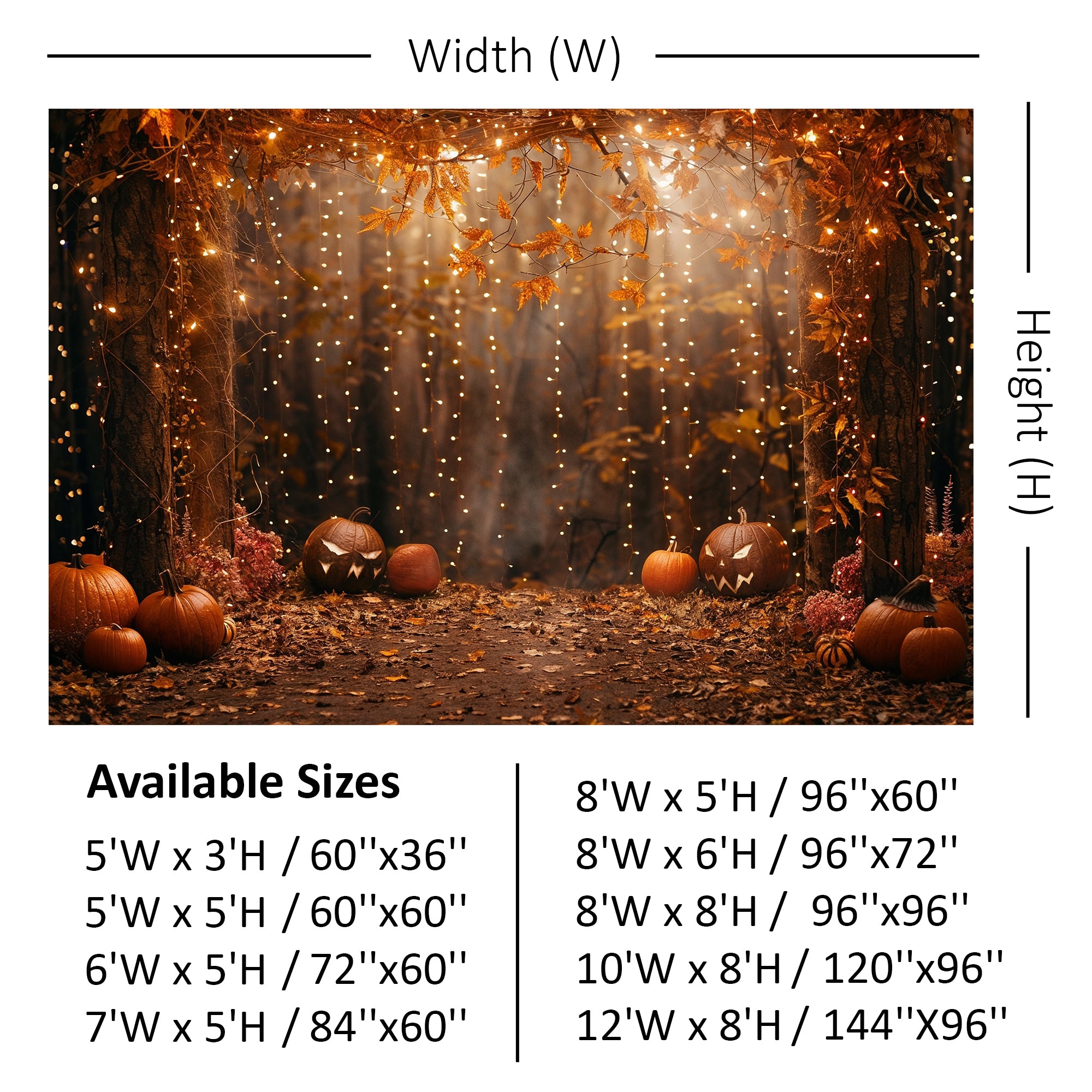 Spooky Autumn Lights Backdrop