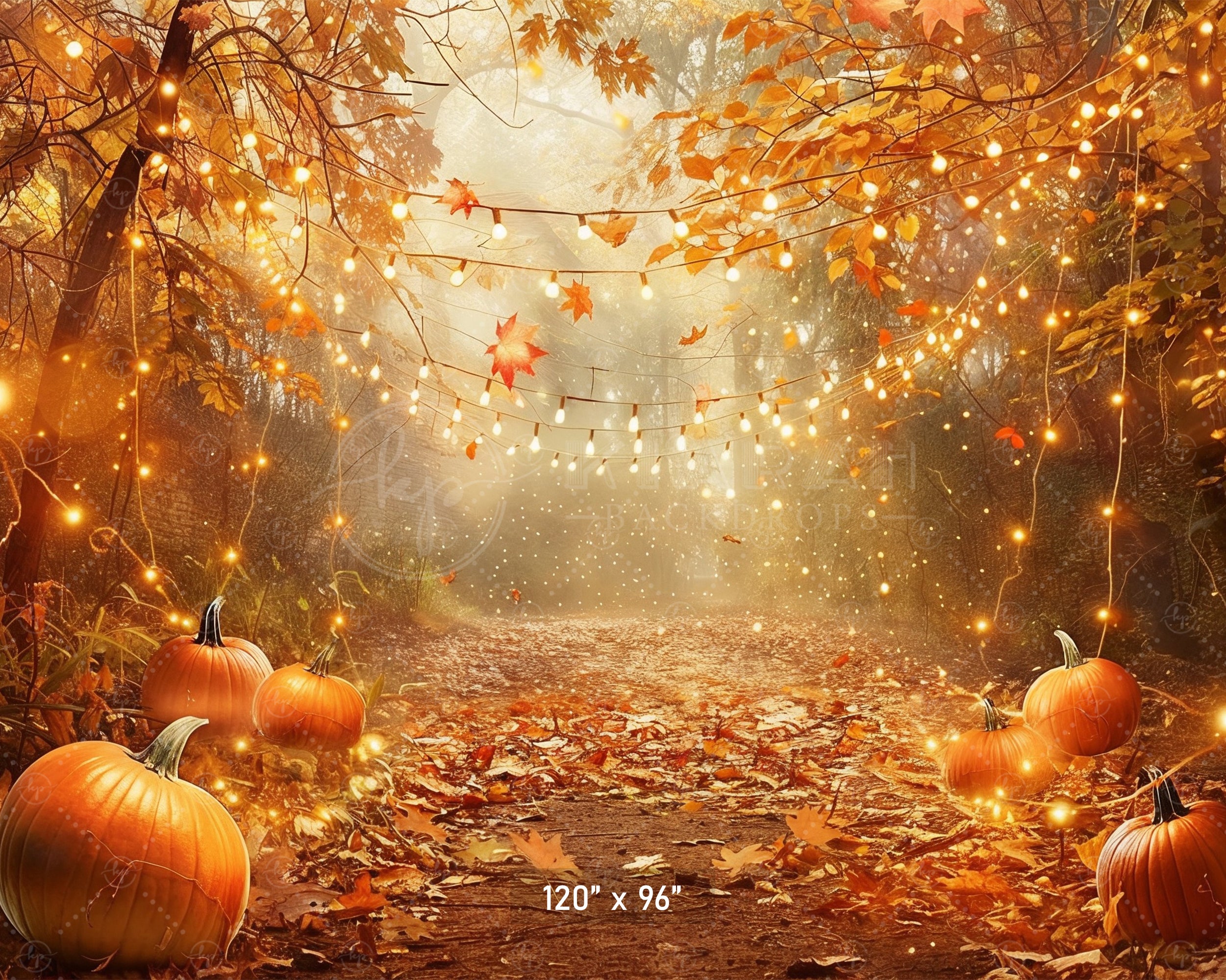 Golden Autumn Pathway Backdrop