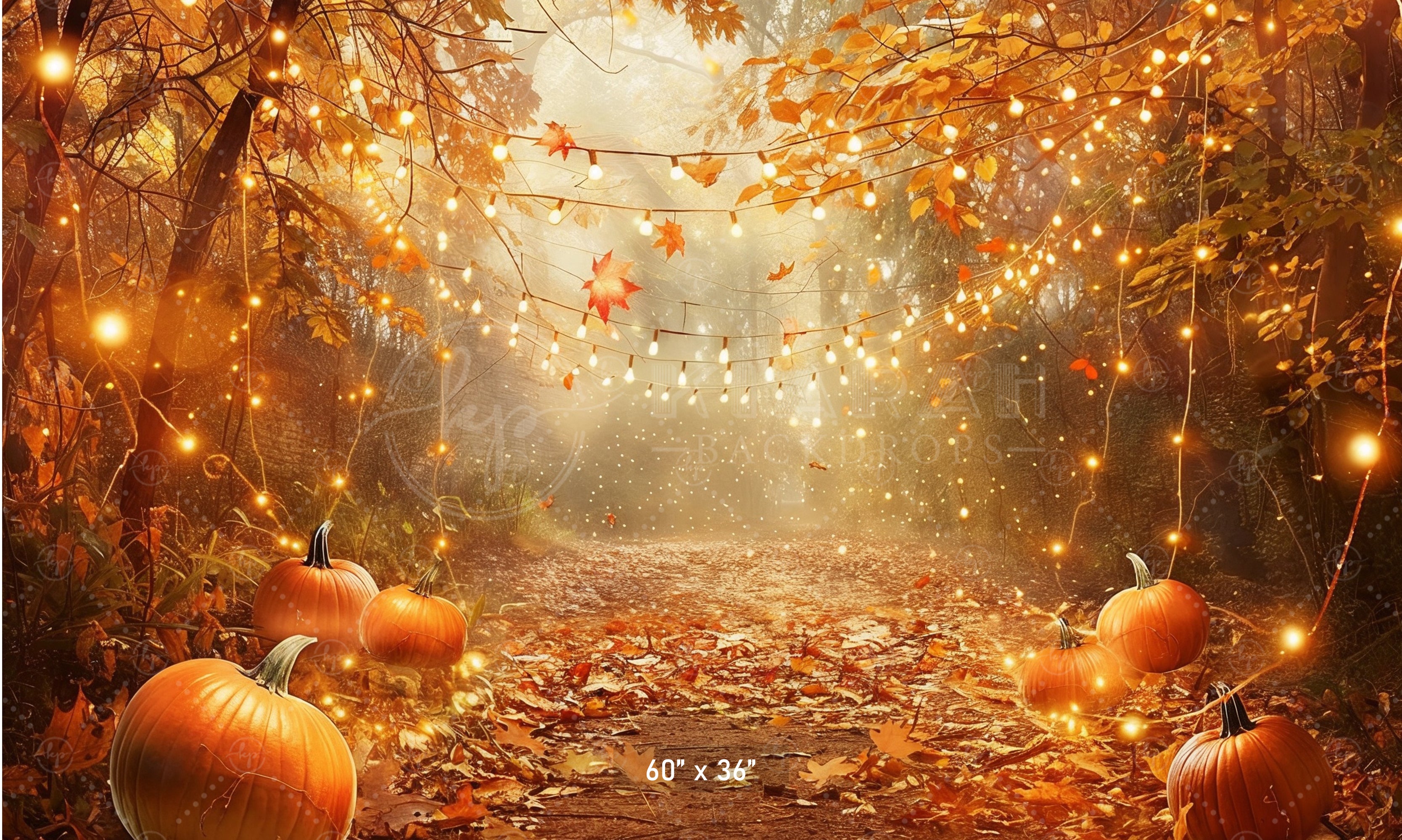 Golden Autumn Pathway Backdrop