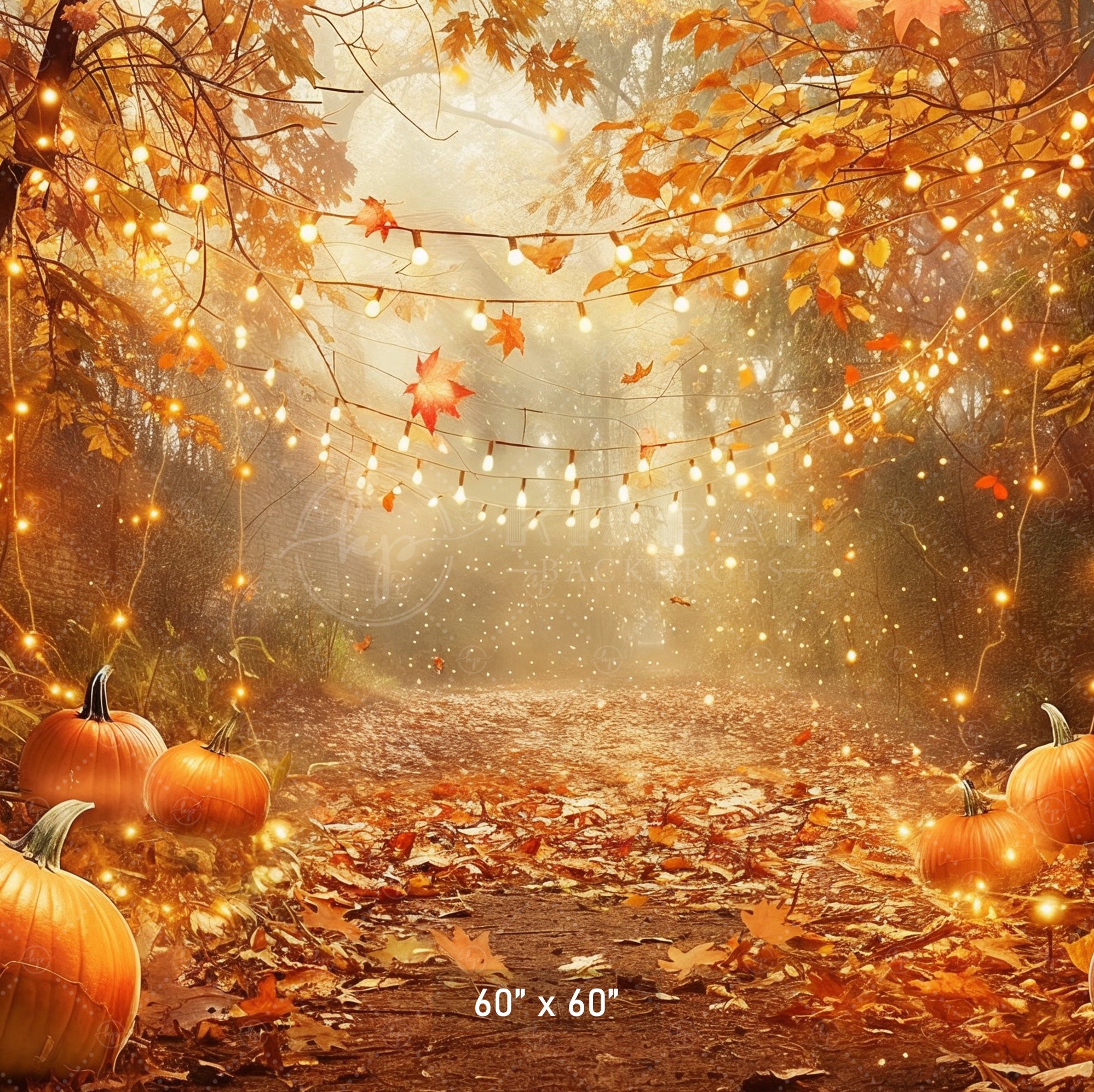 Golden Autumn Pathway Backdrop