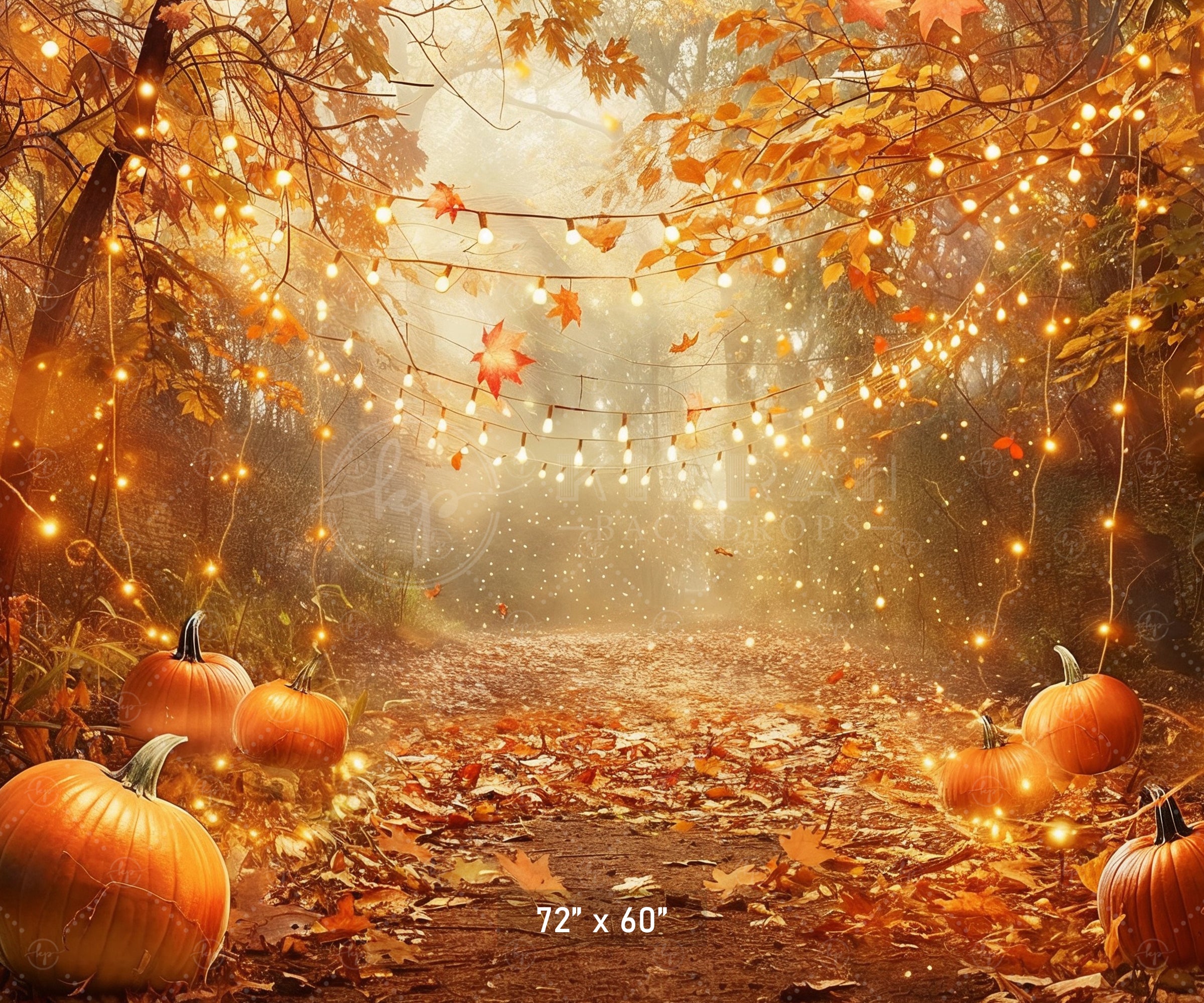 Golden Autumn Pathway Backdrop