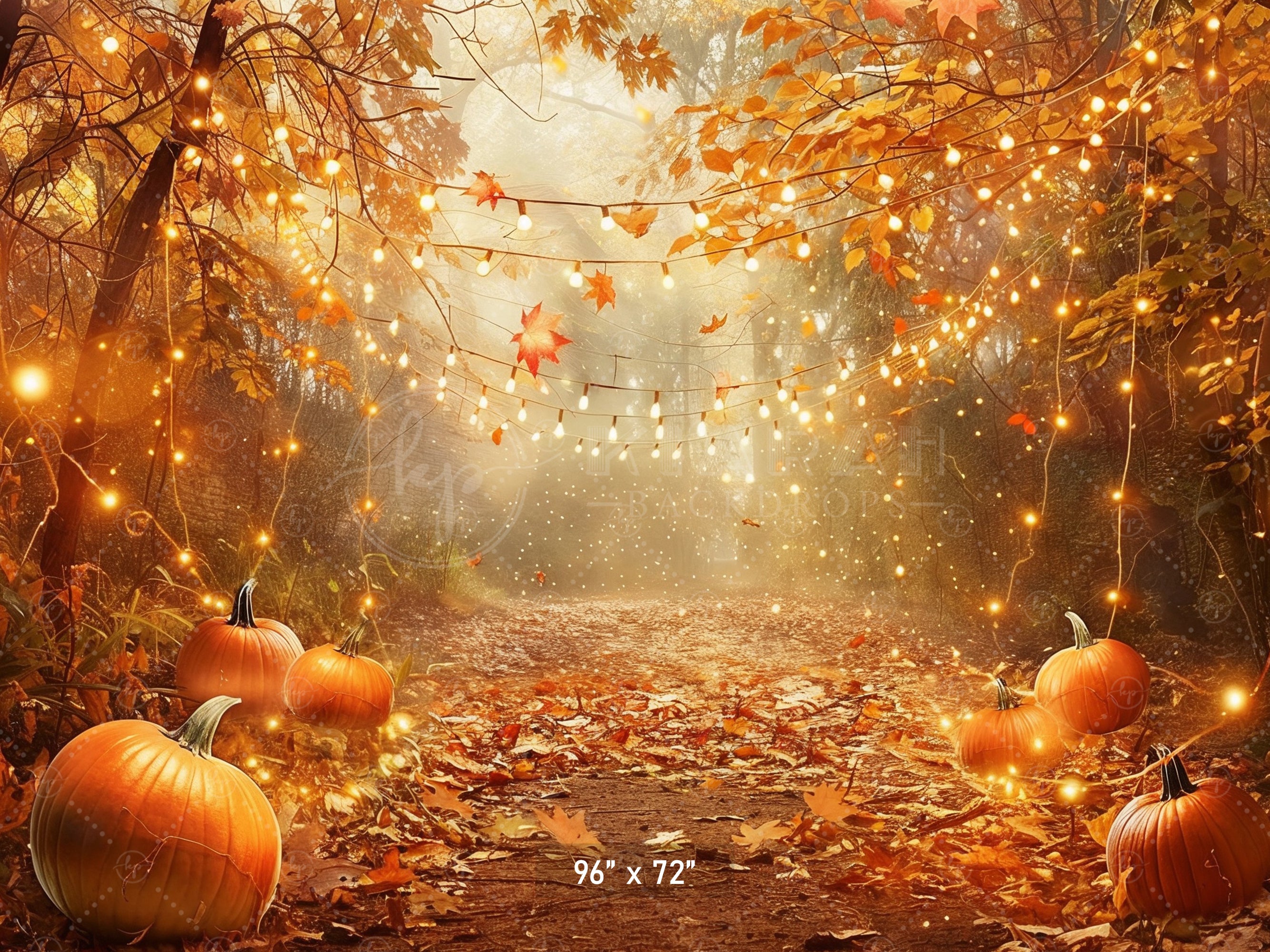 Golden Autumn Pathway Backdrop