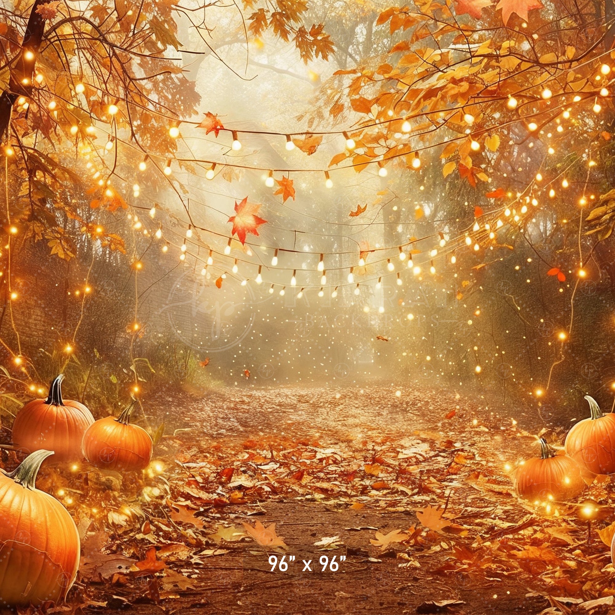 Golden Autumn Pathway Backdrop