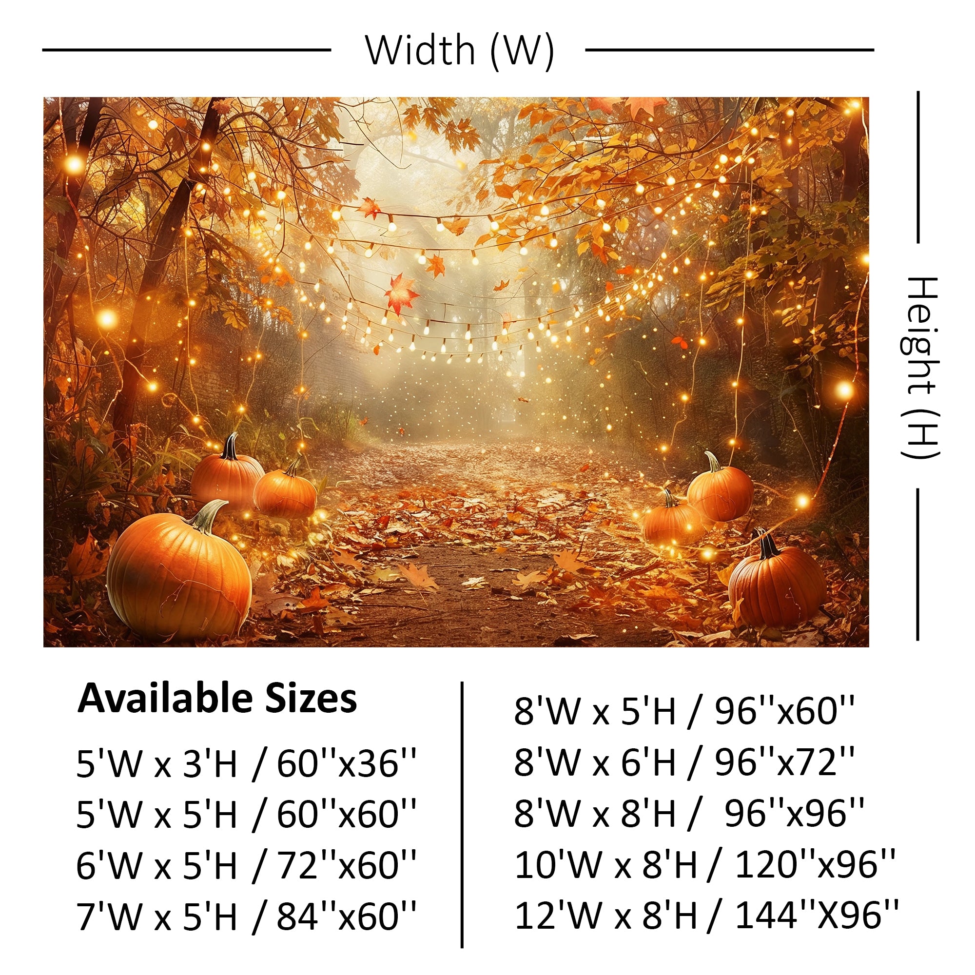 Golden Autumn Pathway Backdrop