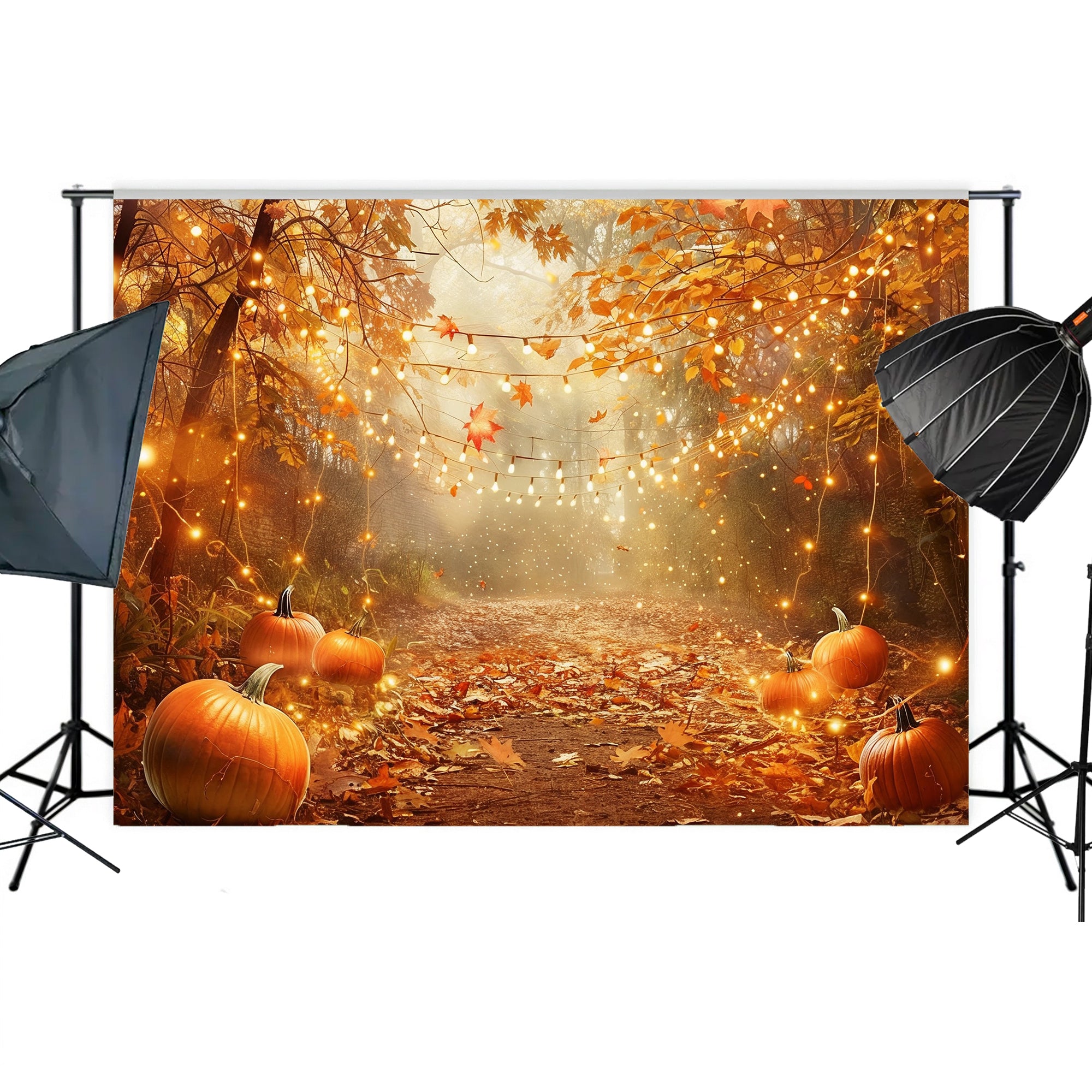 Golden Autumn Pathway Backdrop