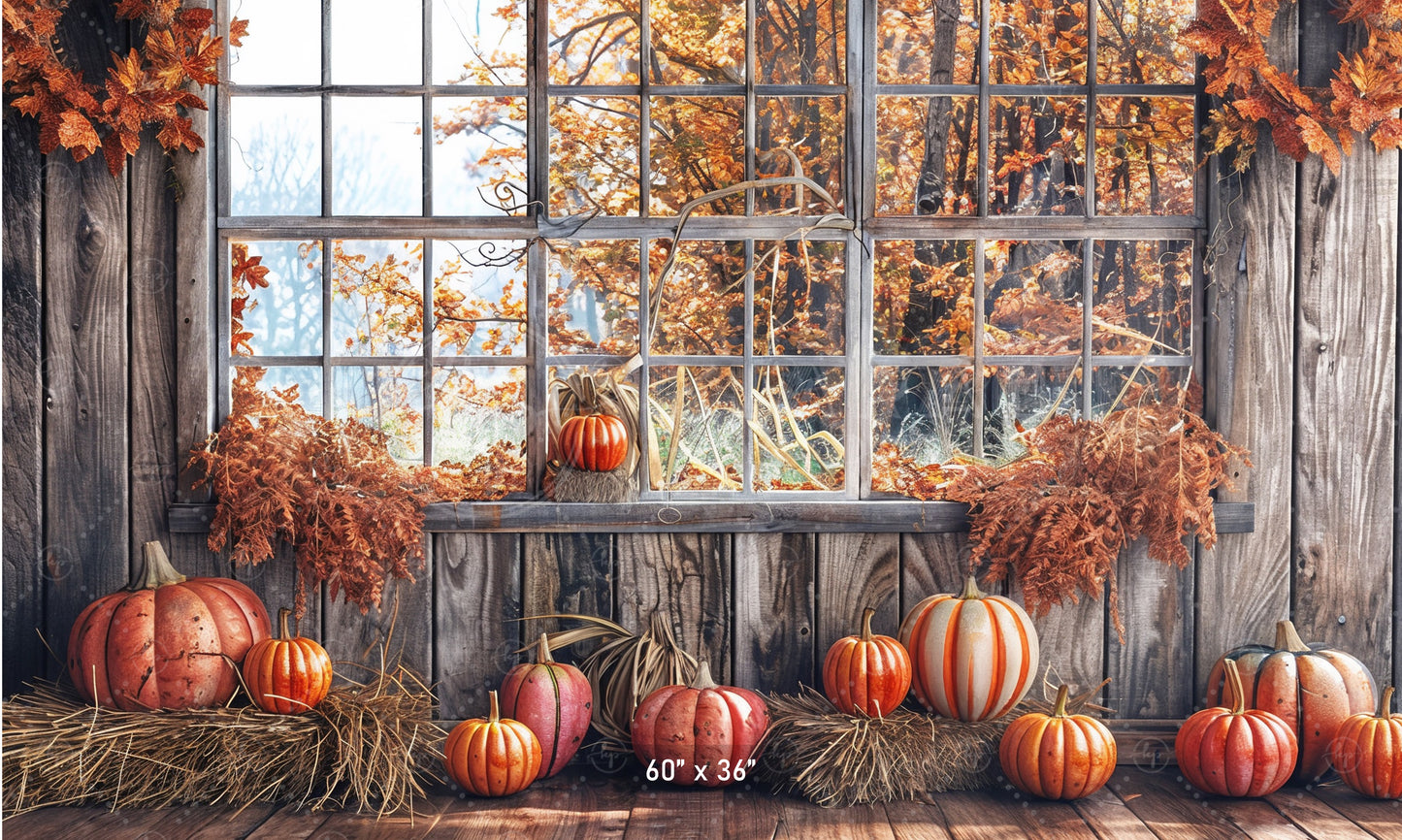 Cozy Harvest Window Backdrop