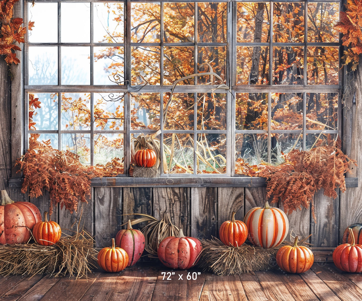 Cozy Harvest Window Backdrop