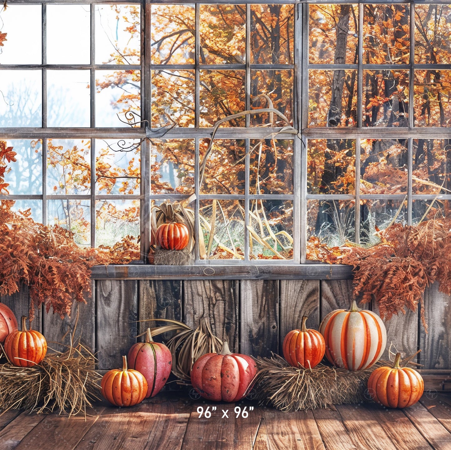 Cozy Harvest Window Backdrop