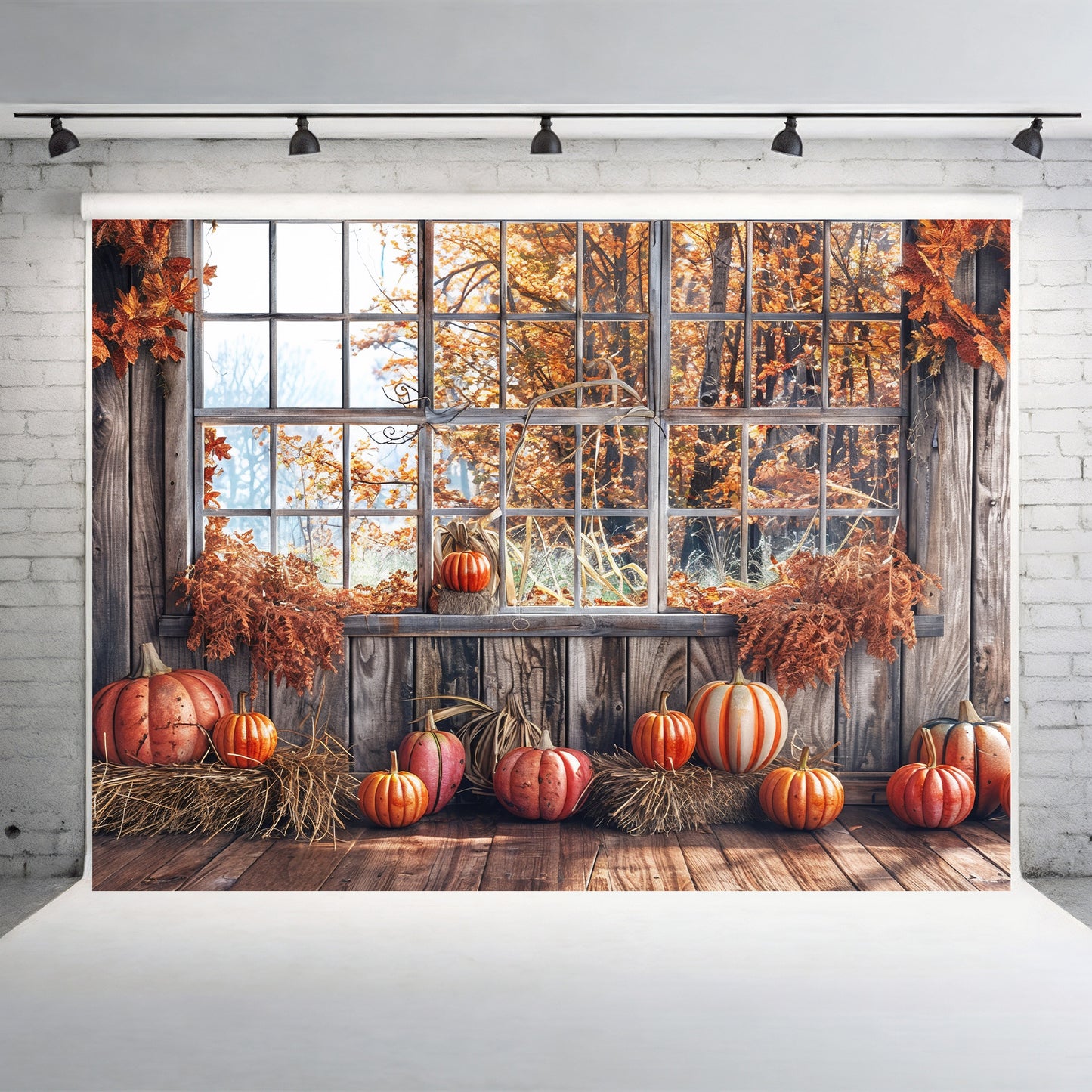 Cozy Harvest Window Backdrop