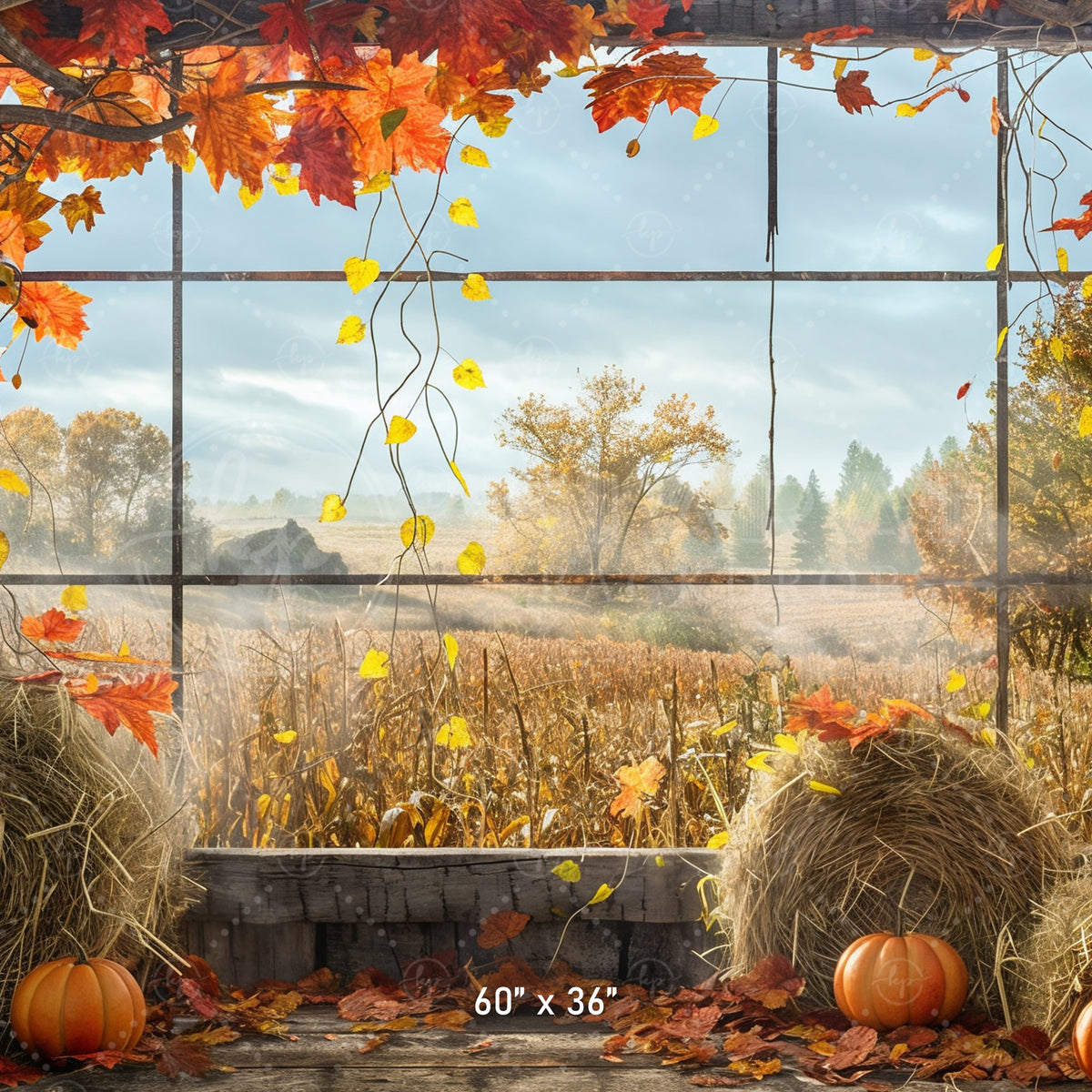 Rustic Harvest Window View Backdrop – Kiarah Backdrops