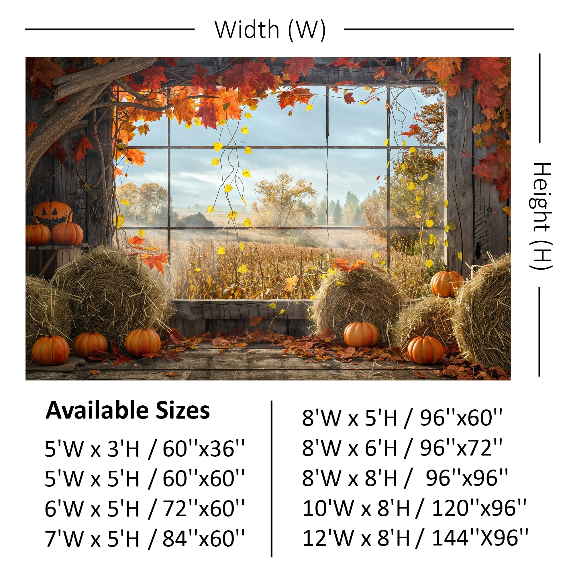 Rustic Harvest Window View Backdrop
