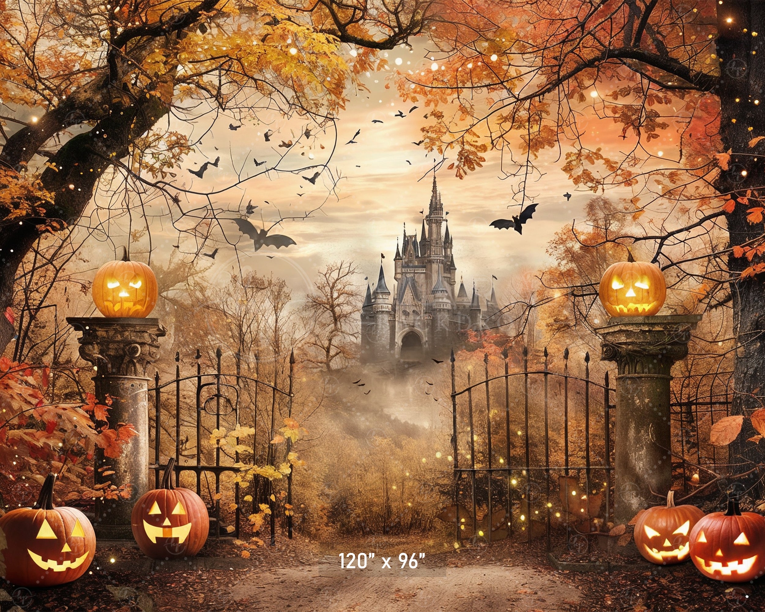 Enchanted Halloween Castle Backdrop
