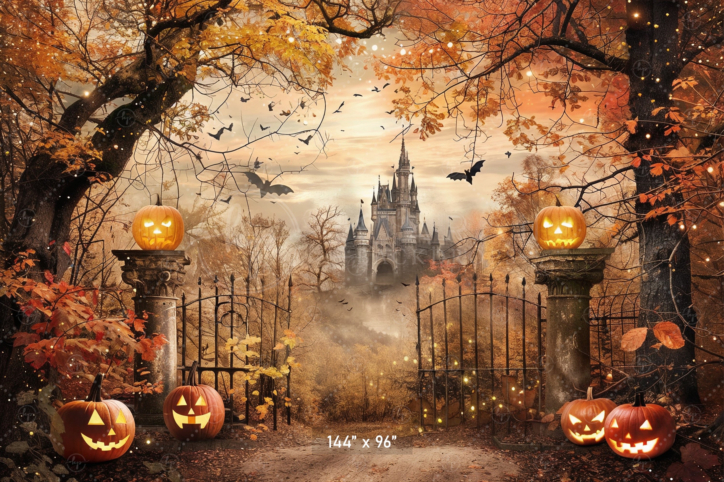 Enchanted Halloween Castle Backdrop