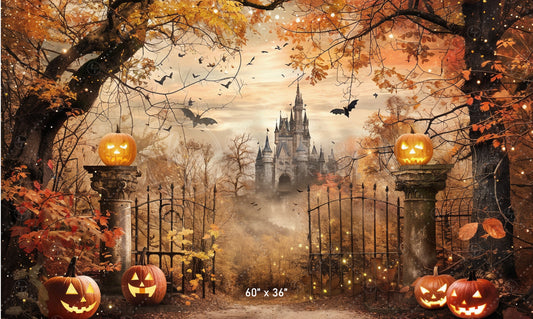 Enchanted Halloween Castle Backdrop