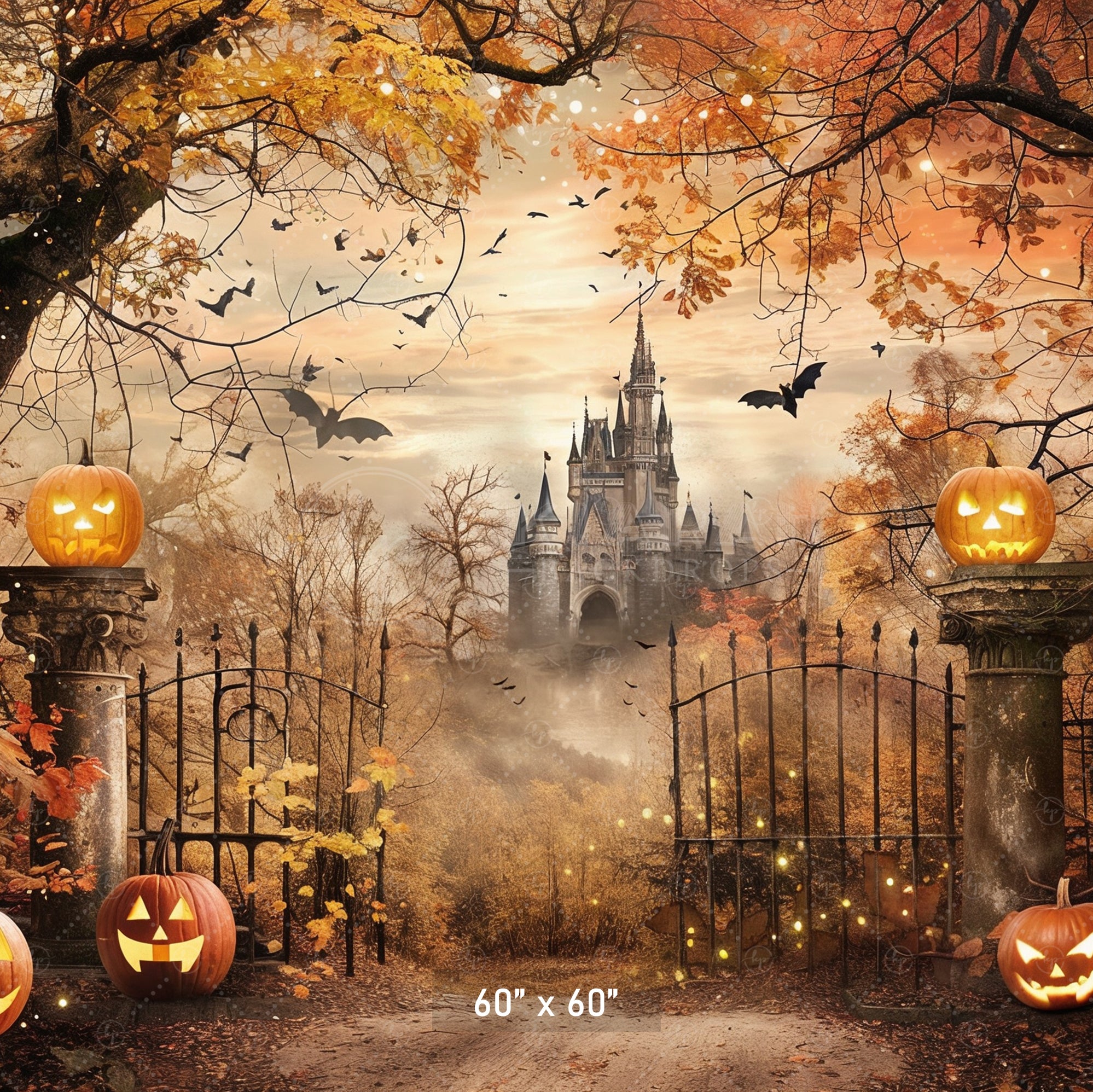 Enchanted Halloween Castle Backdrop