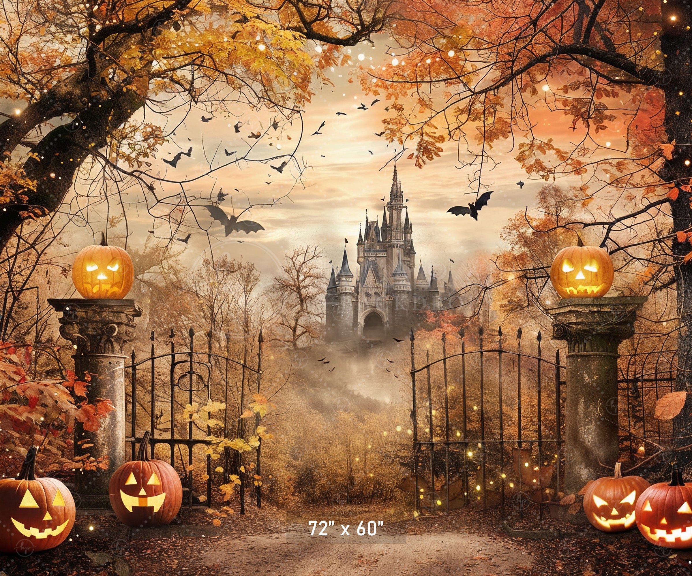 Enchanted Halloween Castle Backdrop