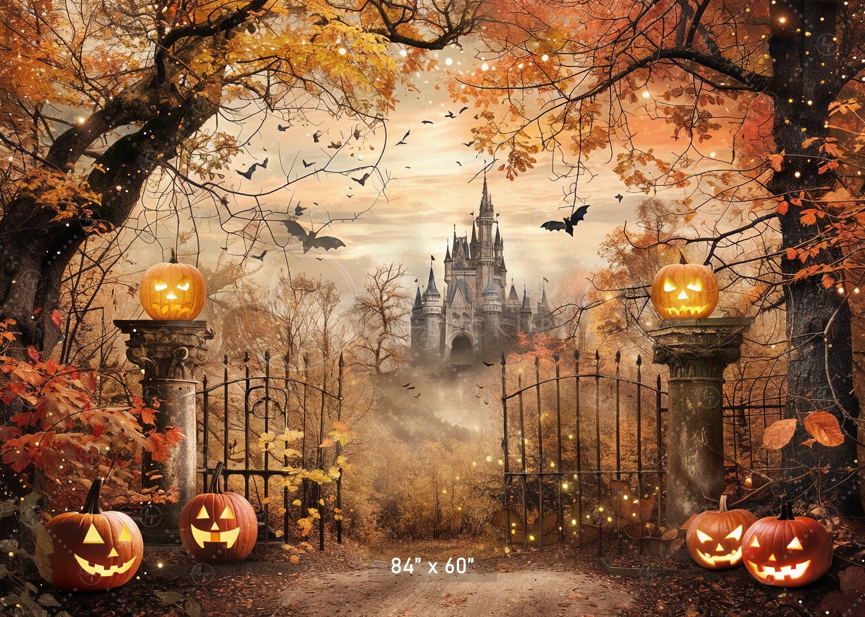Enchanted Halloween Castle Backdrop