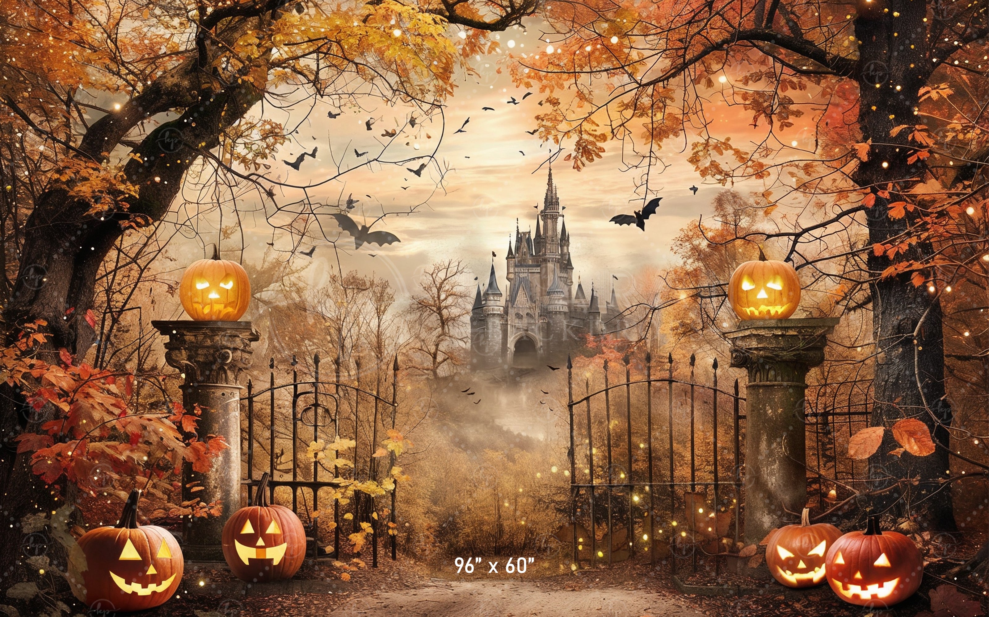 Enchanted Halloween Castle Backdrop