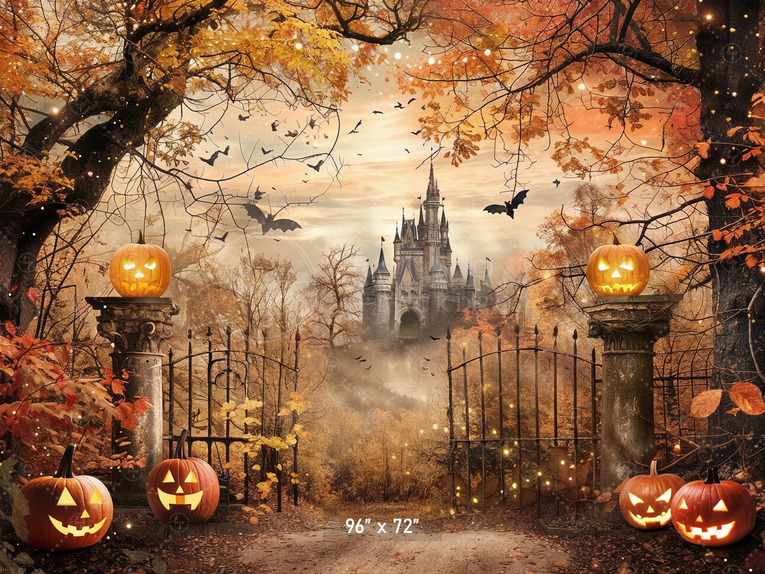 Enchanted Halloween Castle Backdrop