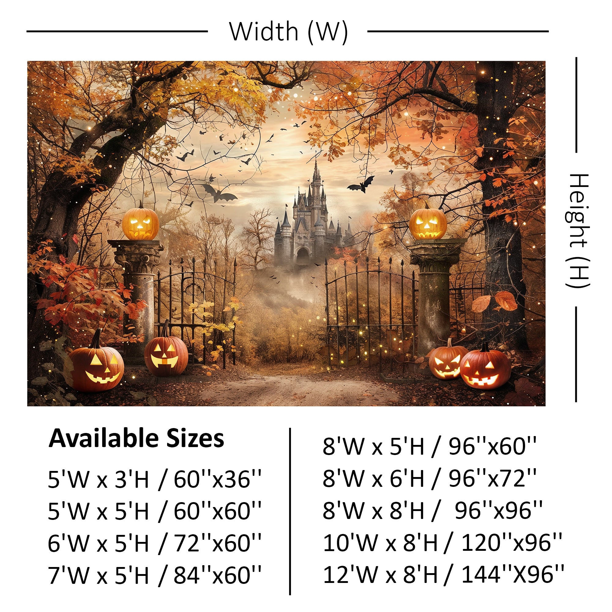 Enchanted Halloween Castle Backdrop
