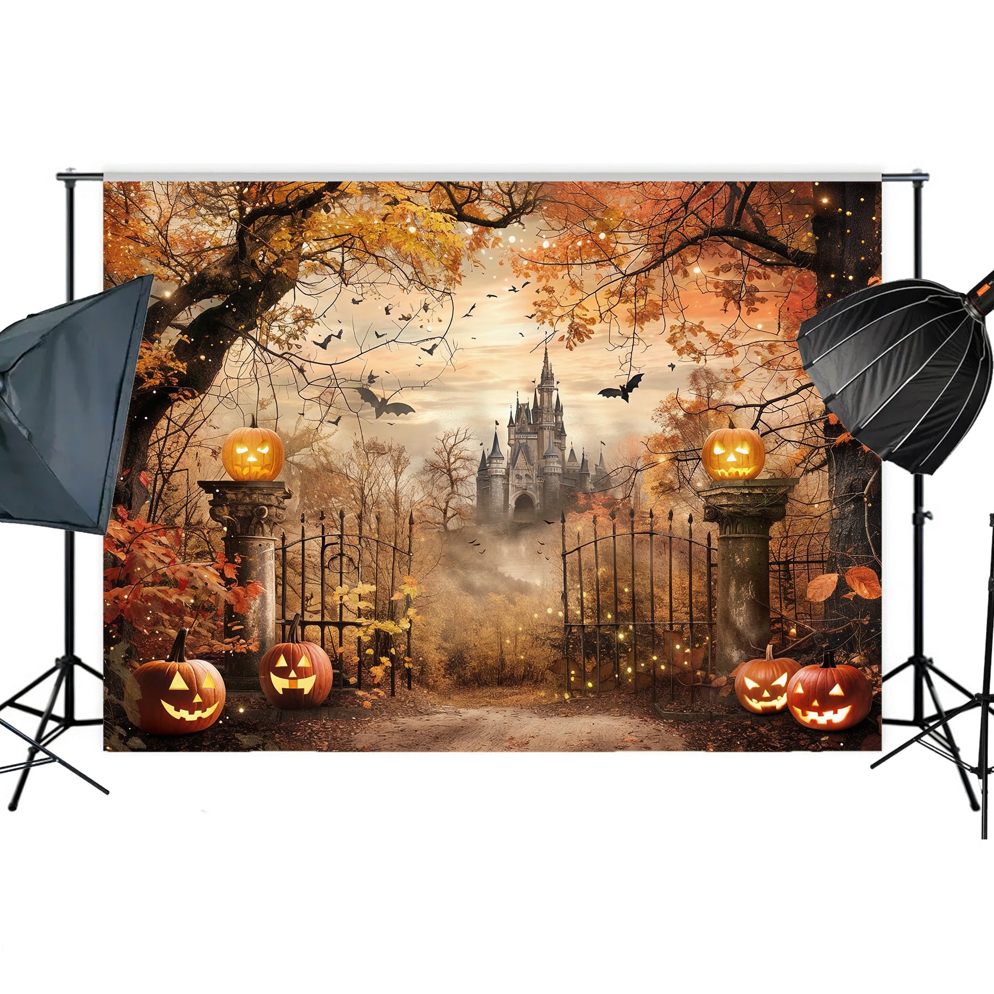Enchanted Halloween Castle Backdrop