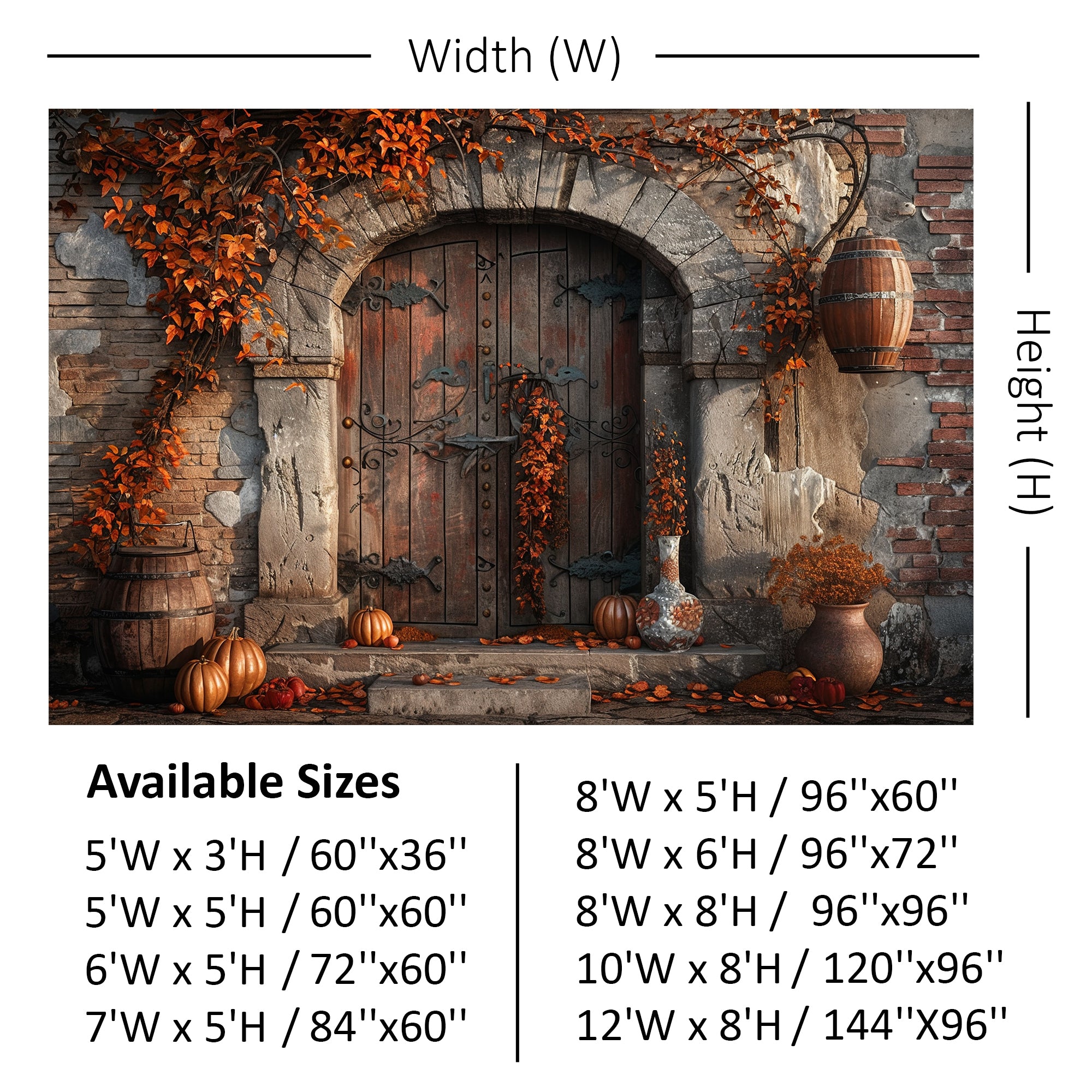 Rustic Autumn Doorway Backdrop