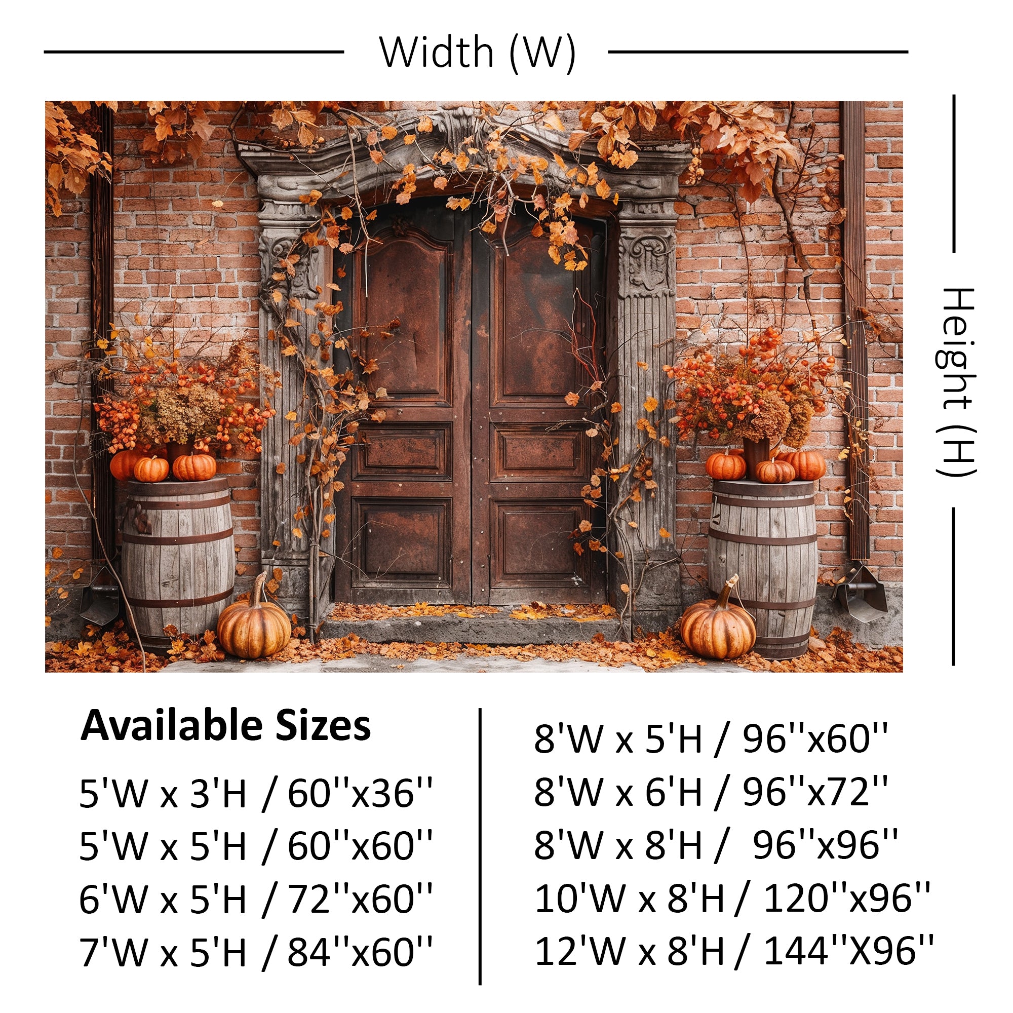 Rustic Autumn Brick Doorway Backdrop