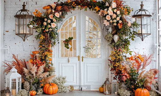 Bright Floral Autumn Archway Backdrop