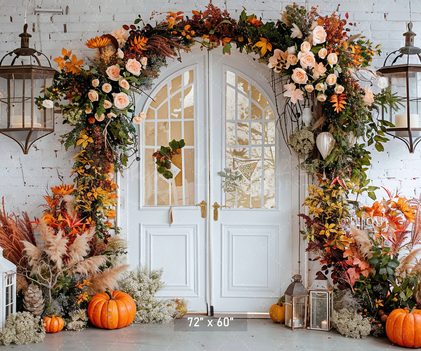 Bright Floral Autumn Archway Backdrop