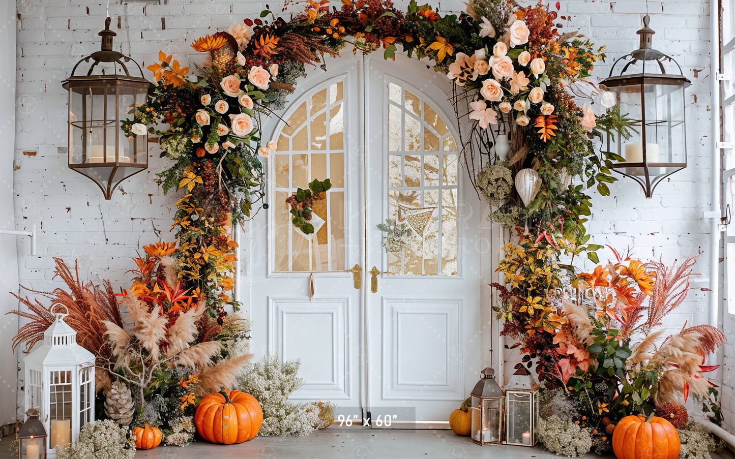 Bright Floral Autumn Archway Backdrop