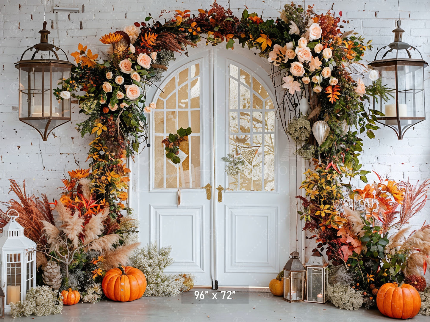 Bright Floral Autumn Archway Backdrop