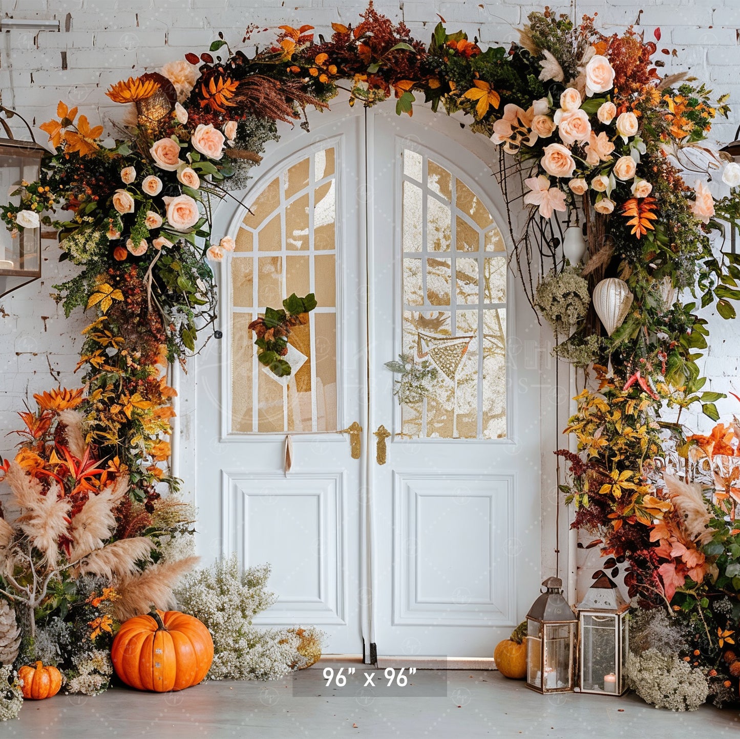 Bright Floral Autumn Archway Backdrop