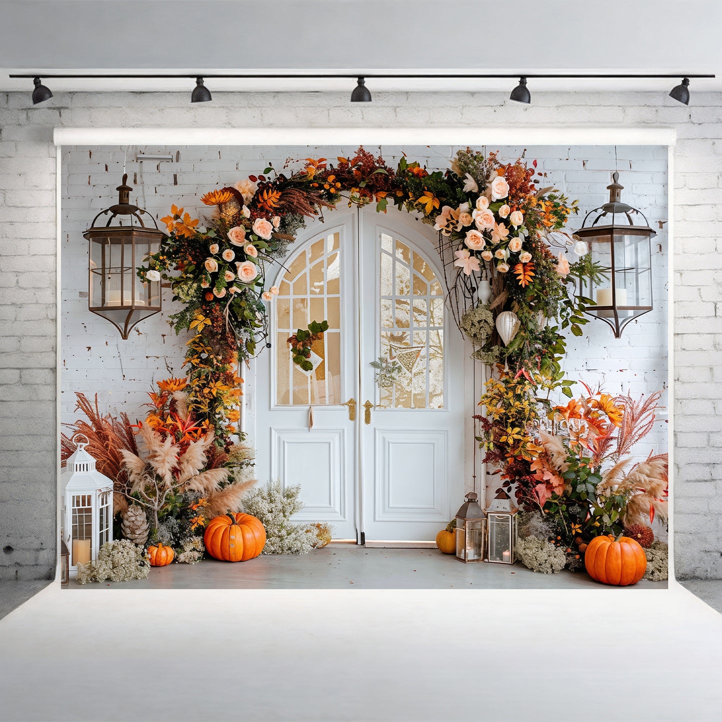 Bright Floral Autumn Archway Backdrop