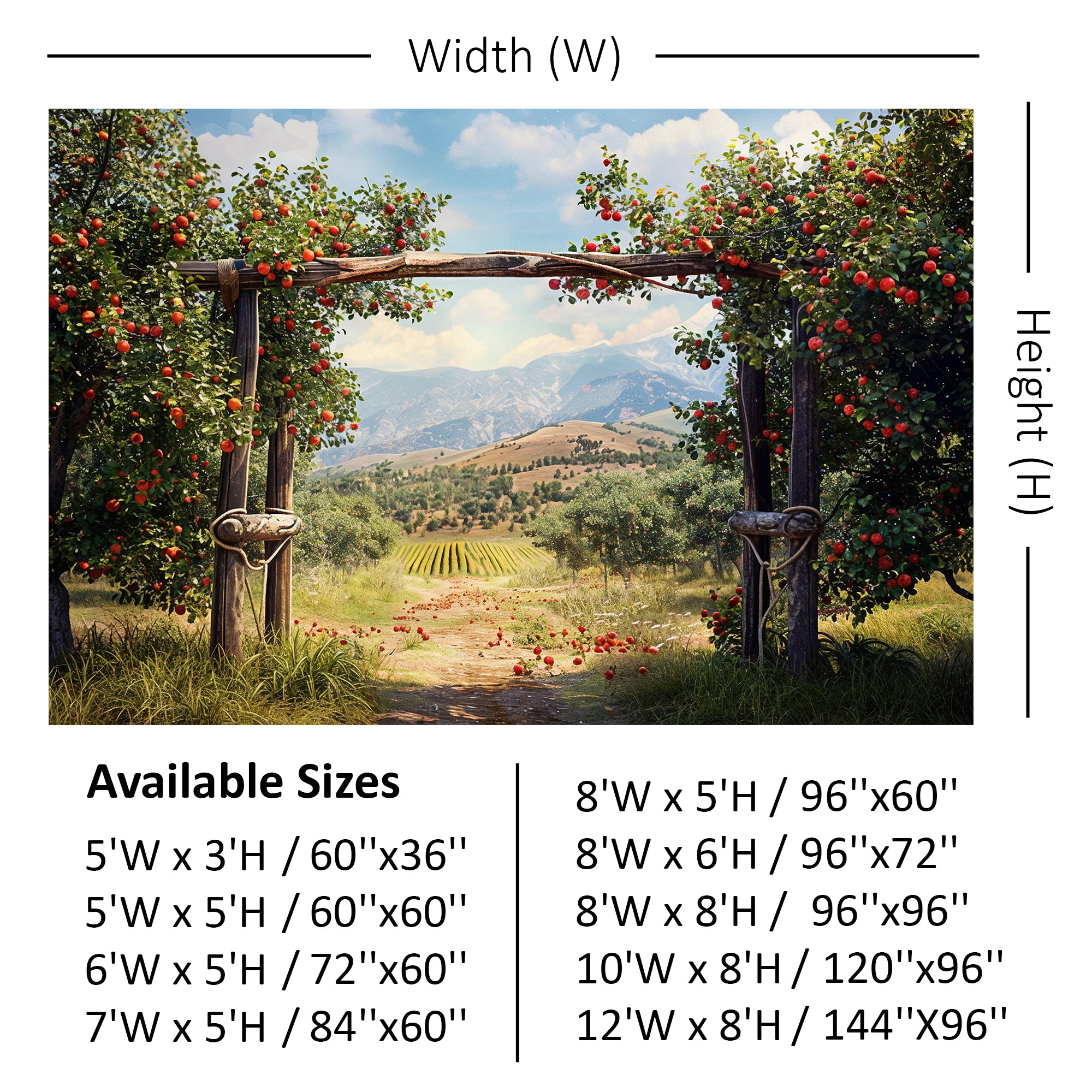Charming Red Barn Apple Harvest Backdrop