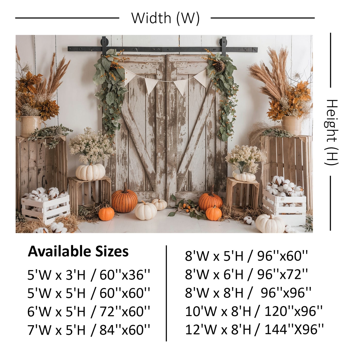 Neutral Rustic Barn Door Decor Backdrop