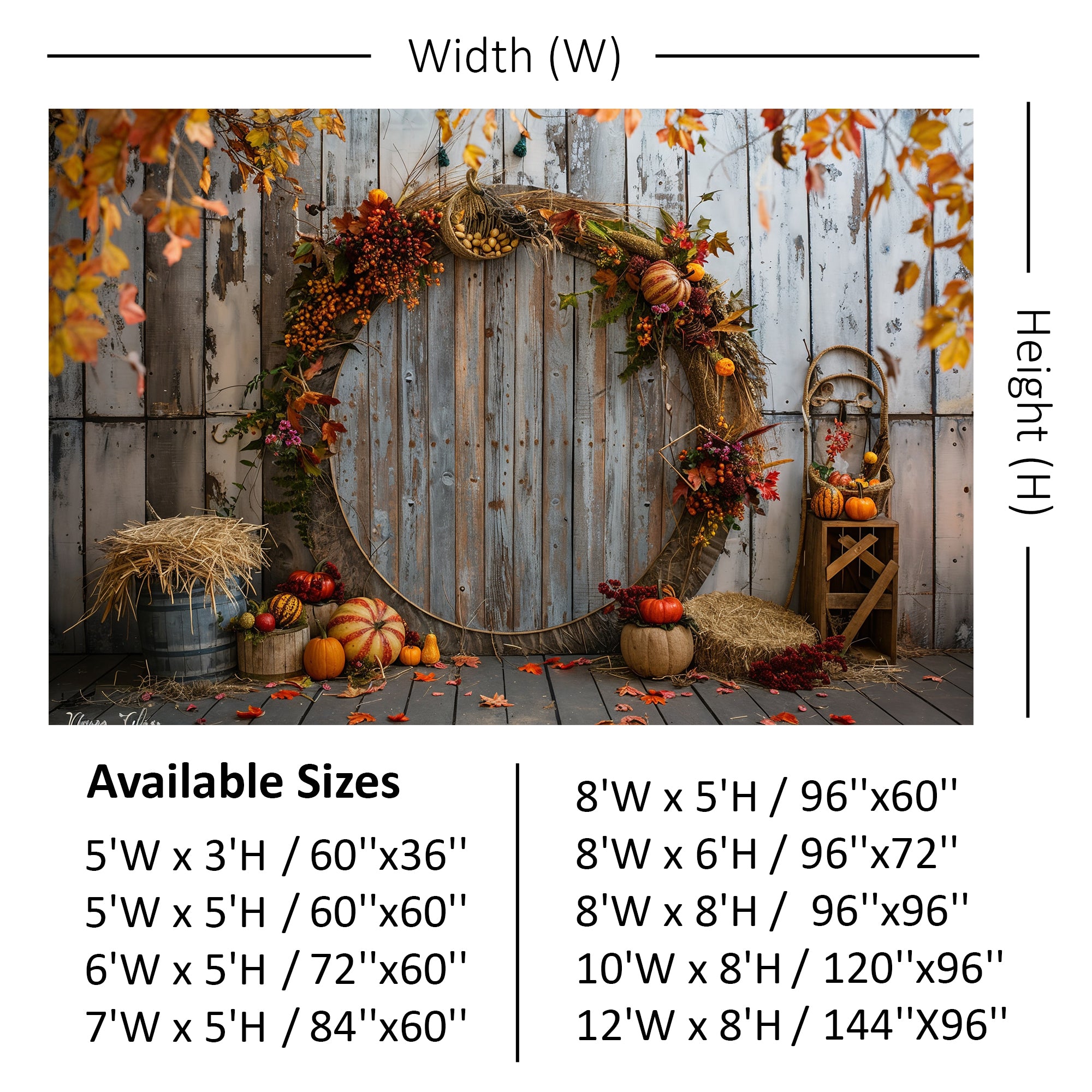 Fall Harvest Wreath Rustic Backdrop