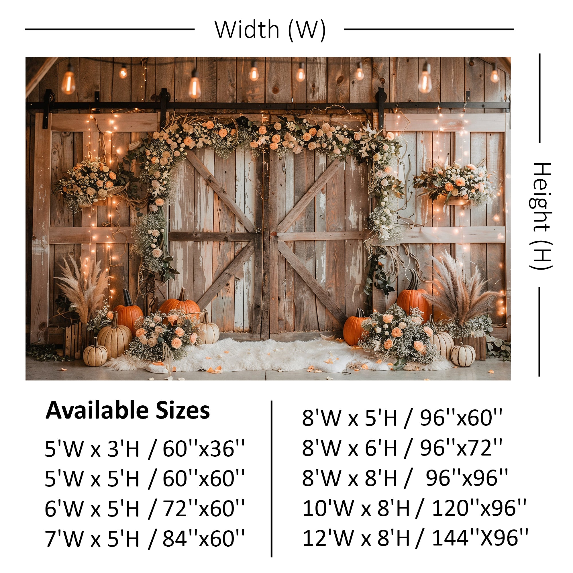 Rustic Autumn Floral Doorway Backdrop