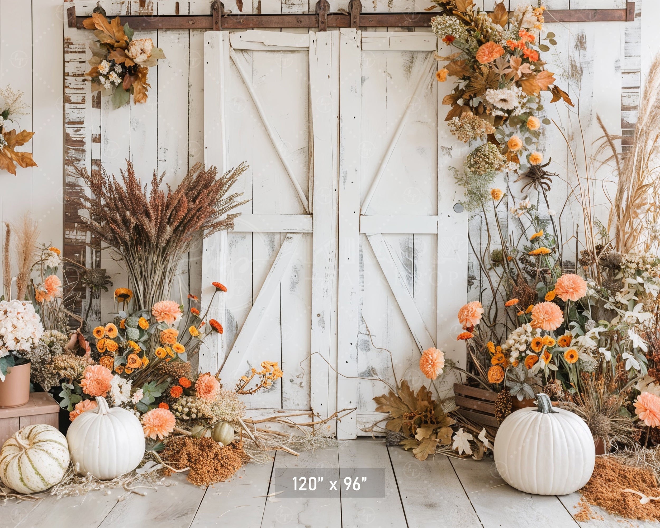 Rustic Harvest Barn Door Backdrop