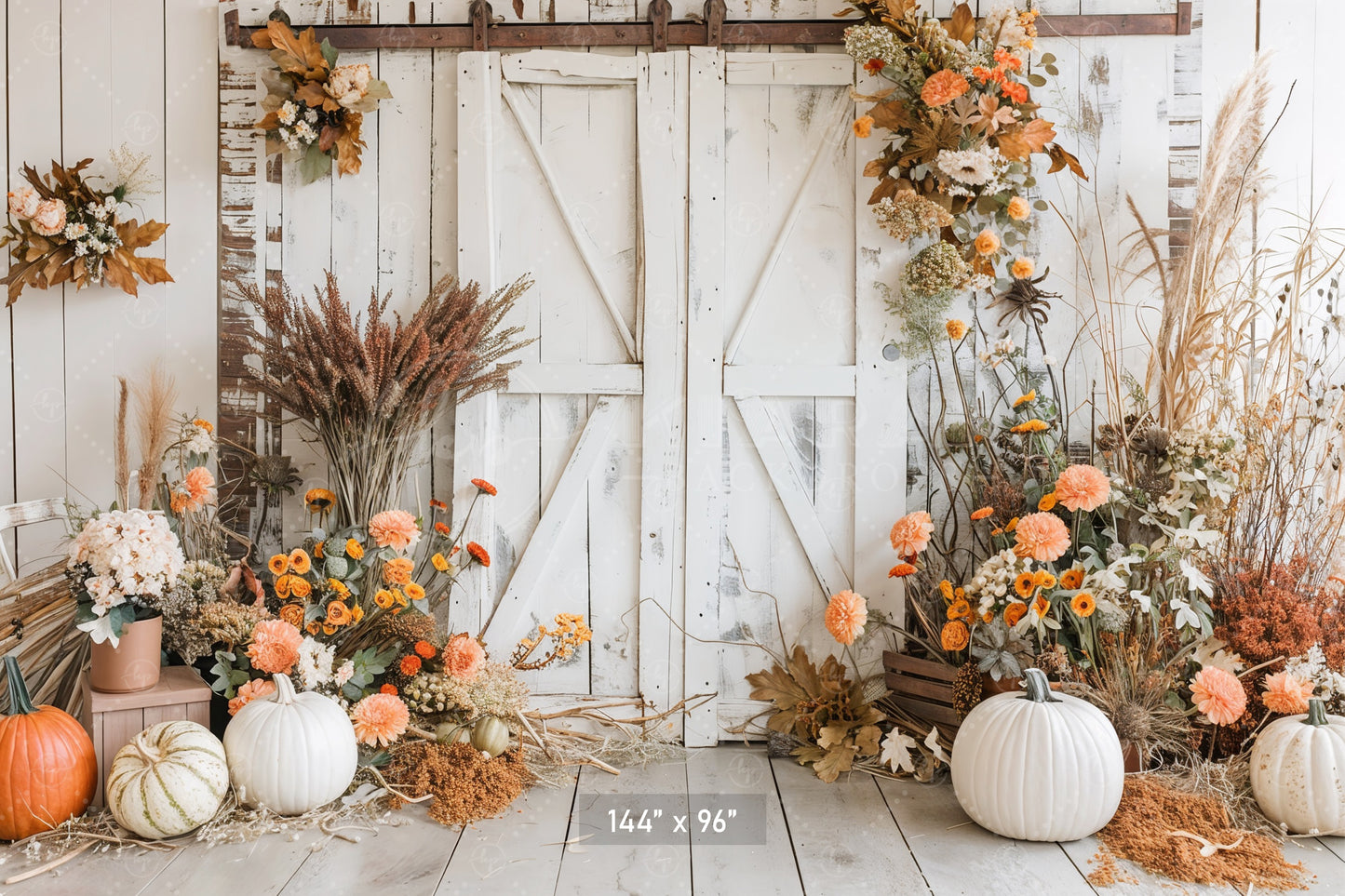 Rustic Harvest Barn Door Backdrop