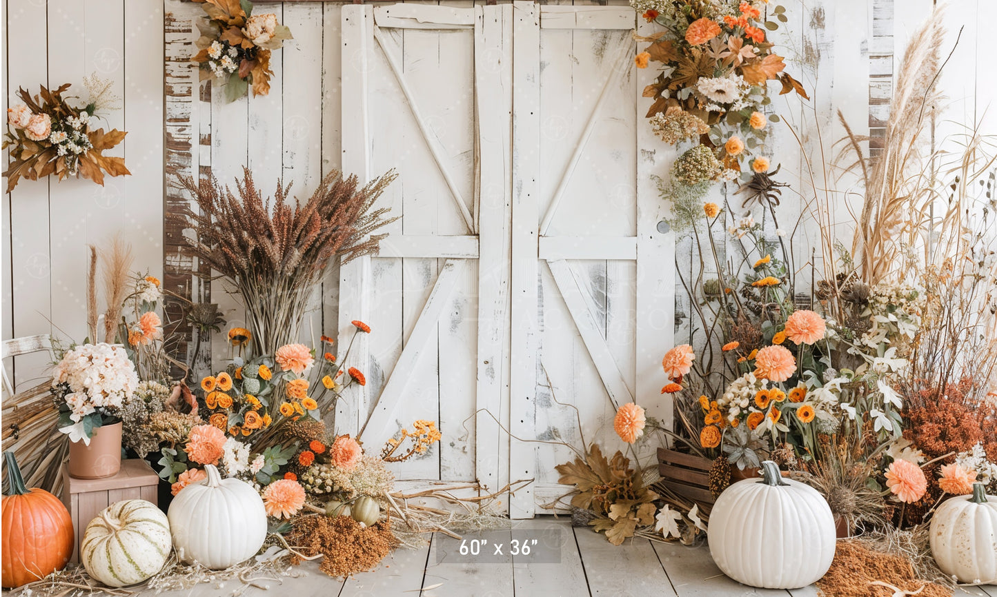 Rustic Harvest Barn Door Backdrop