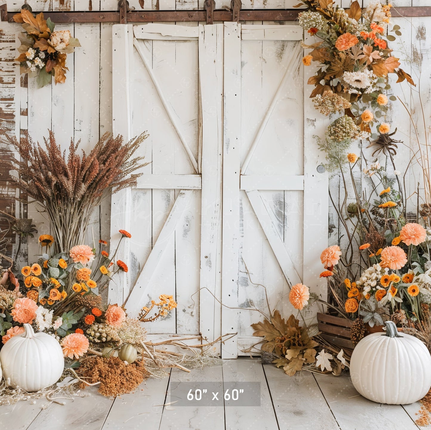 Rustic Harvest Barn Door Backdrop