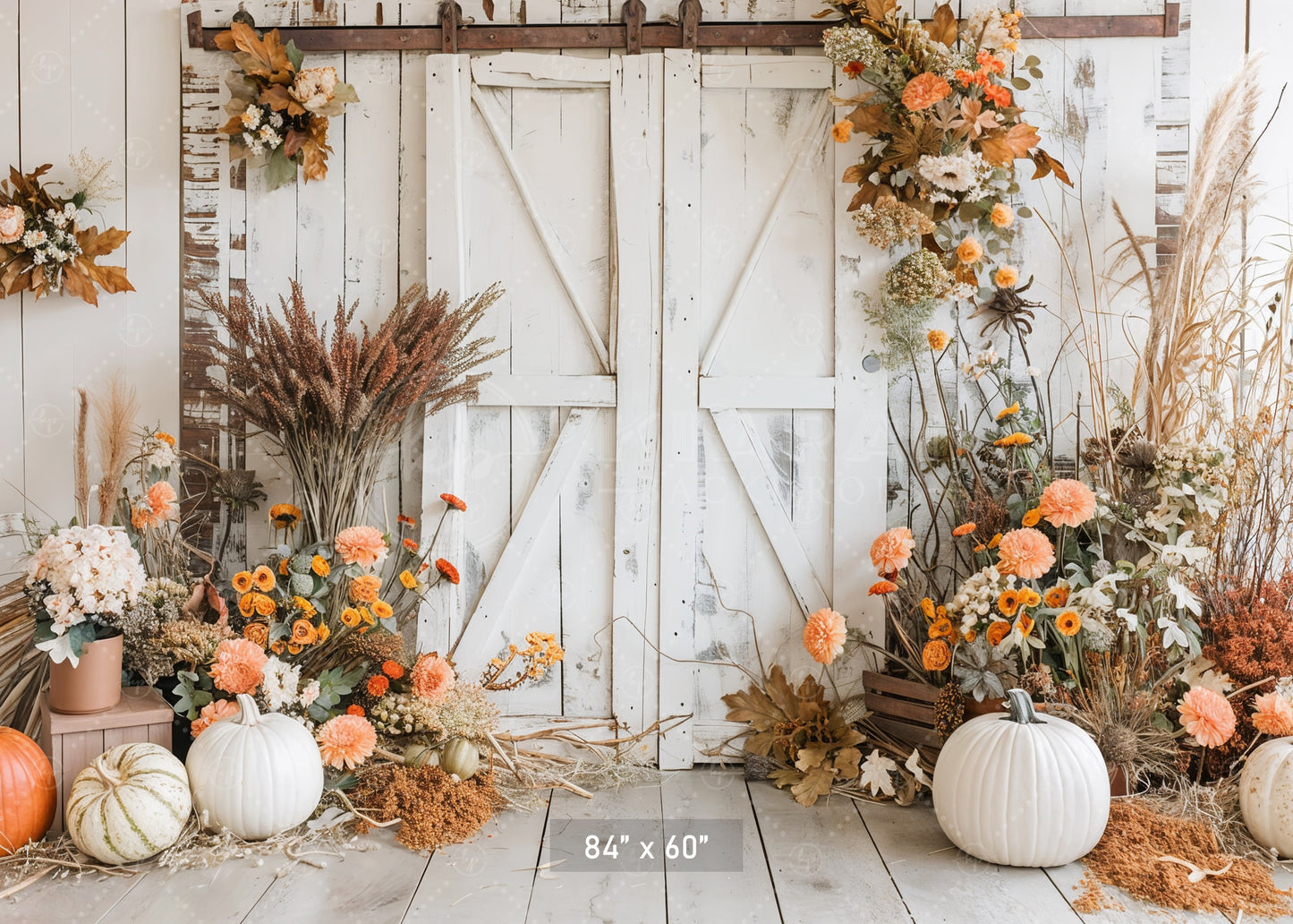 Rustic Harvest Barn Door Backdrop