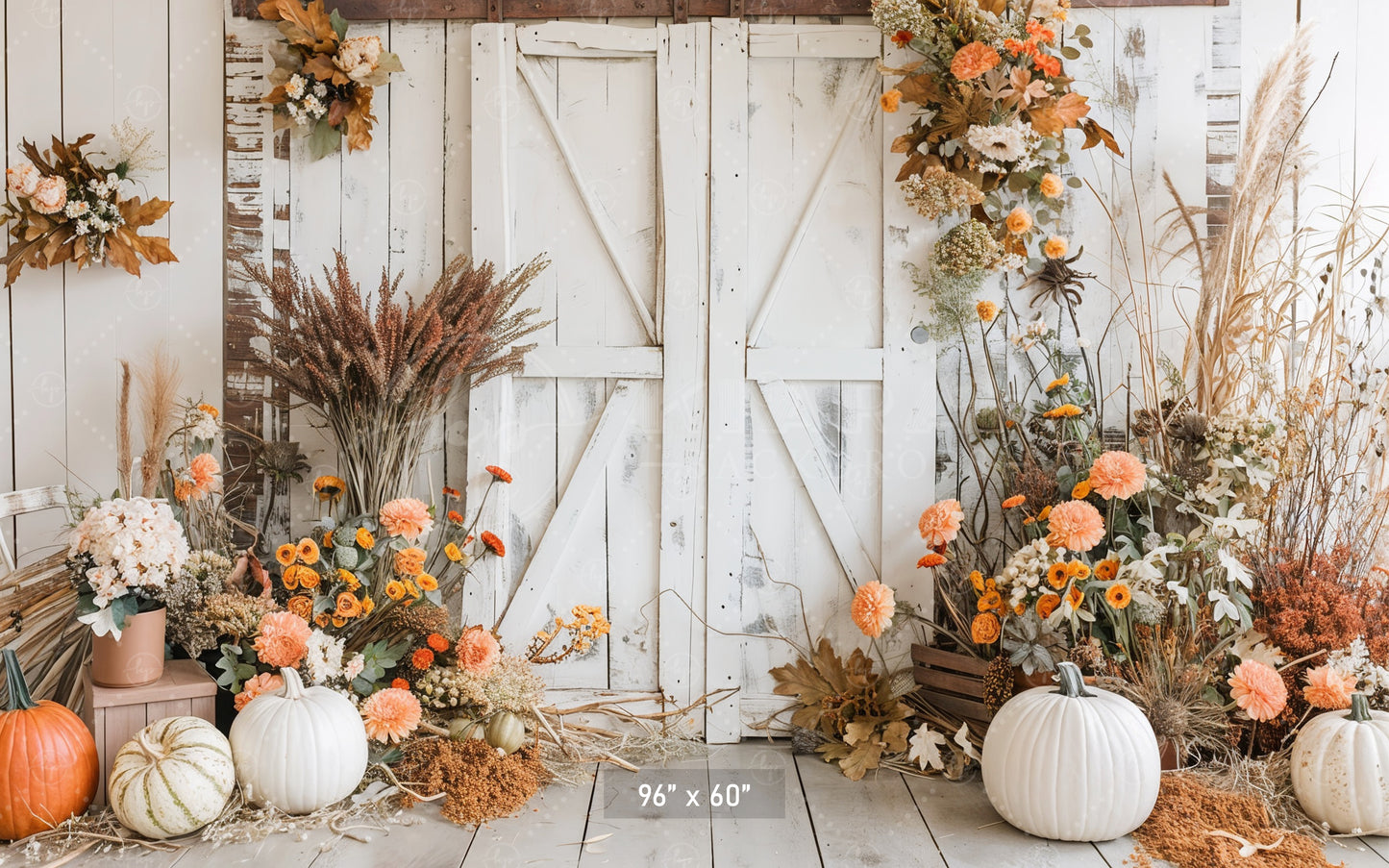 Rustic Harvest Barn Door Backdrop