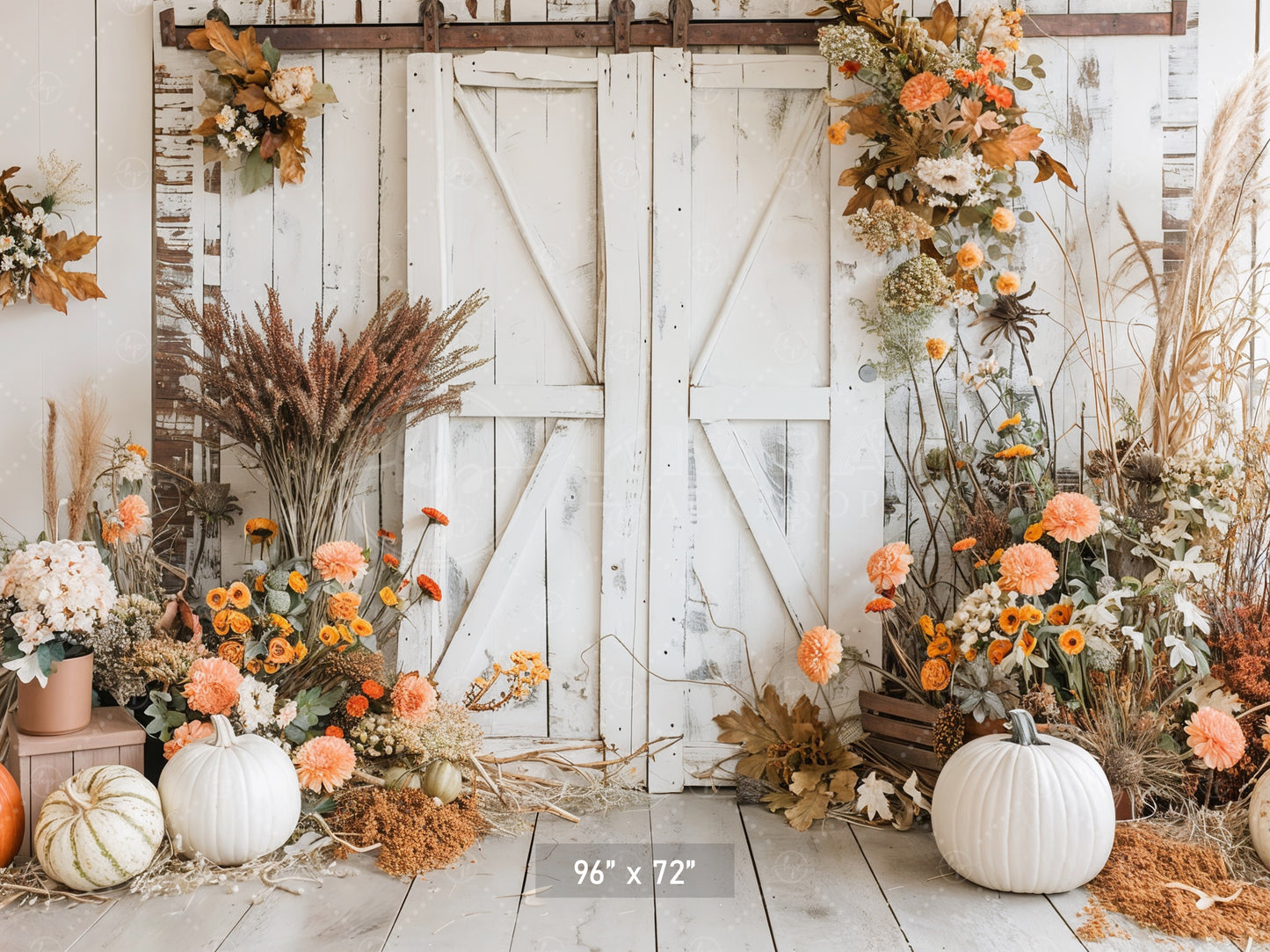 Rustic Harvest Barn Door Backdrop