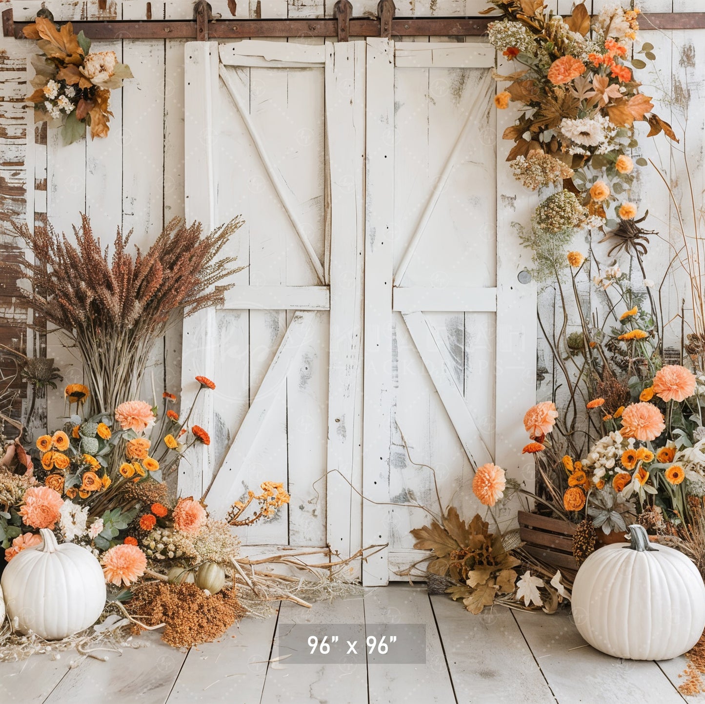 Rustic Harvest Barn Door Backdrop