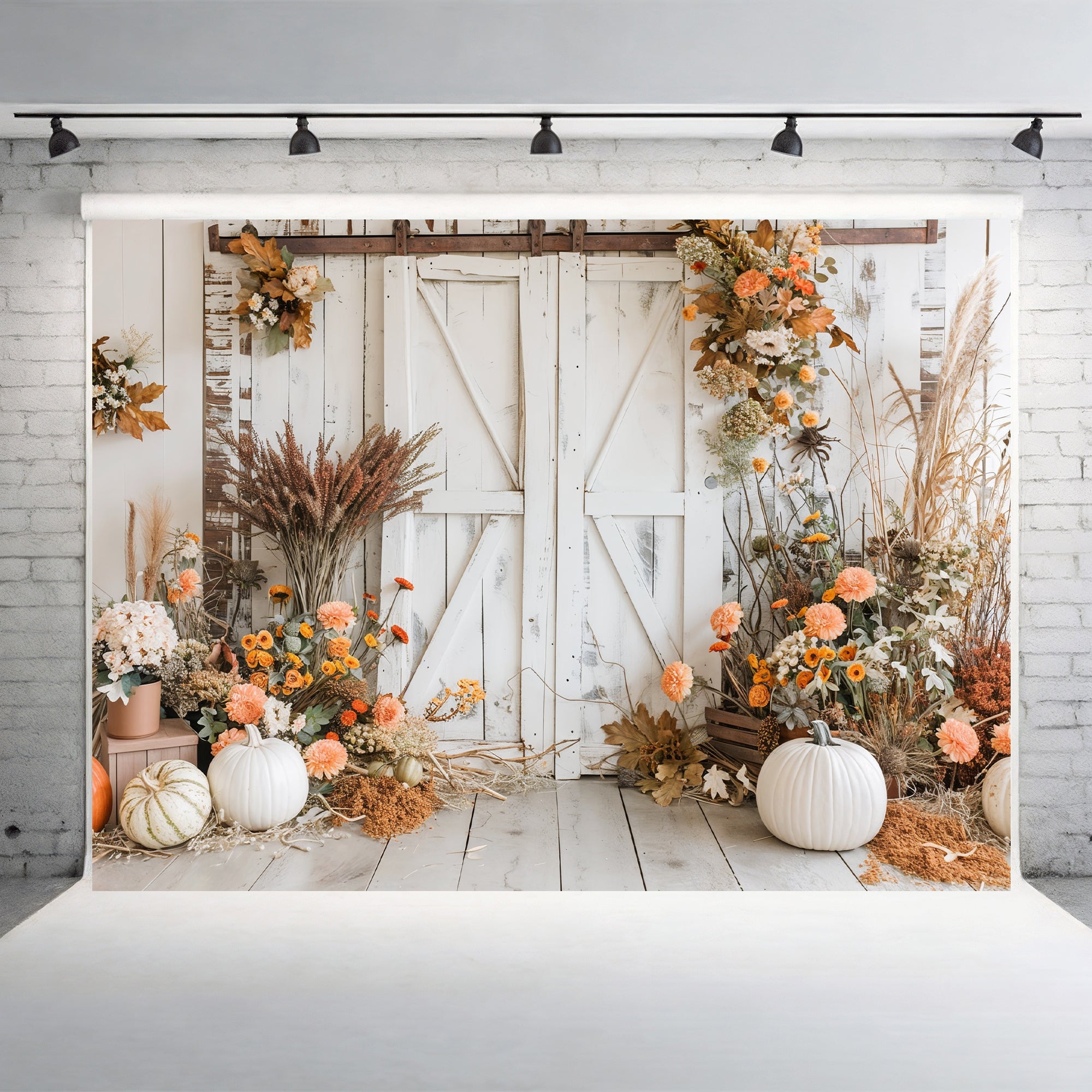 Rustic Harvest Barn Door Backdrop