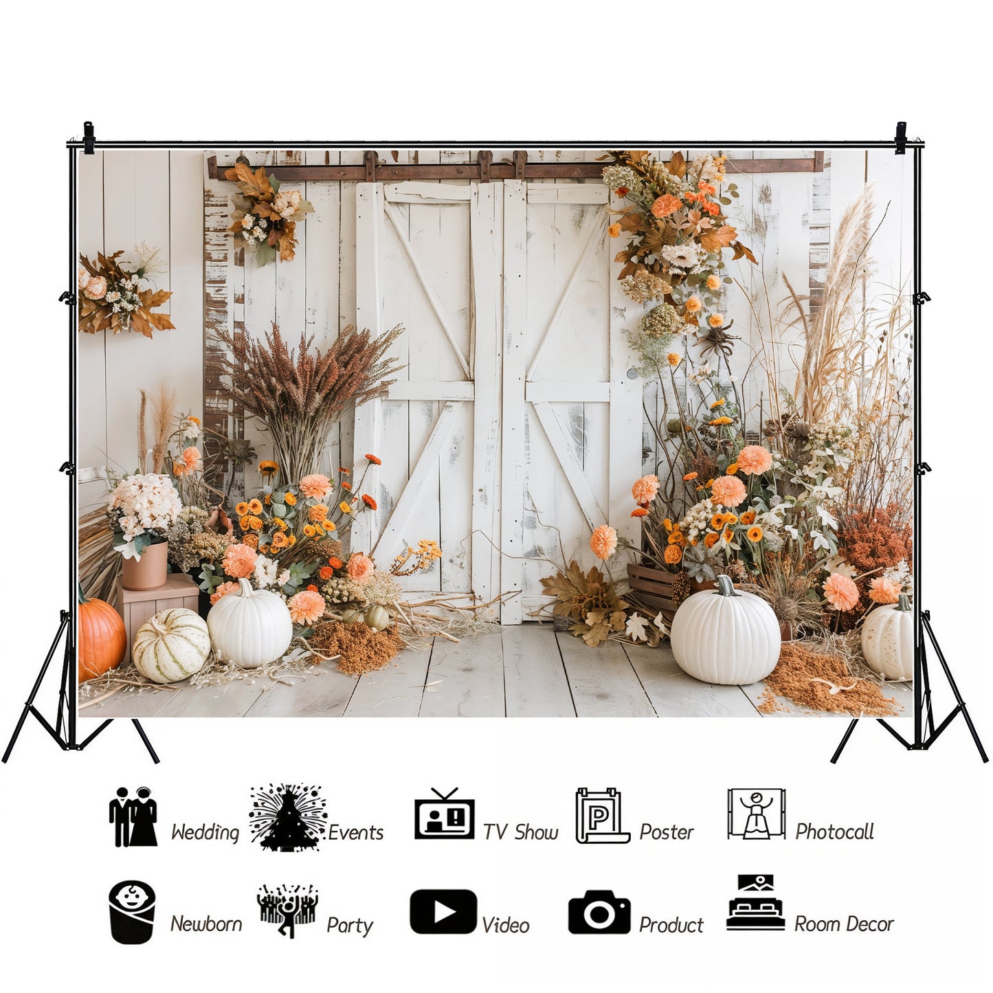 Rustic Harvest Barn Door Backdrop