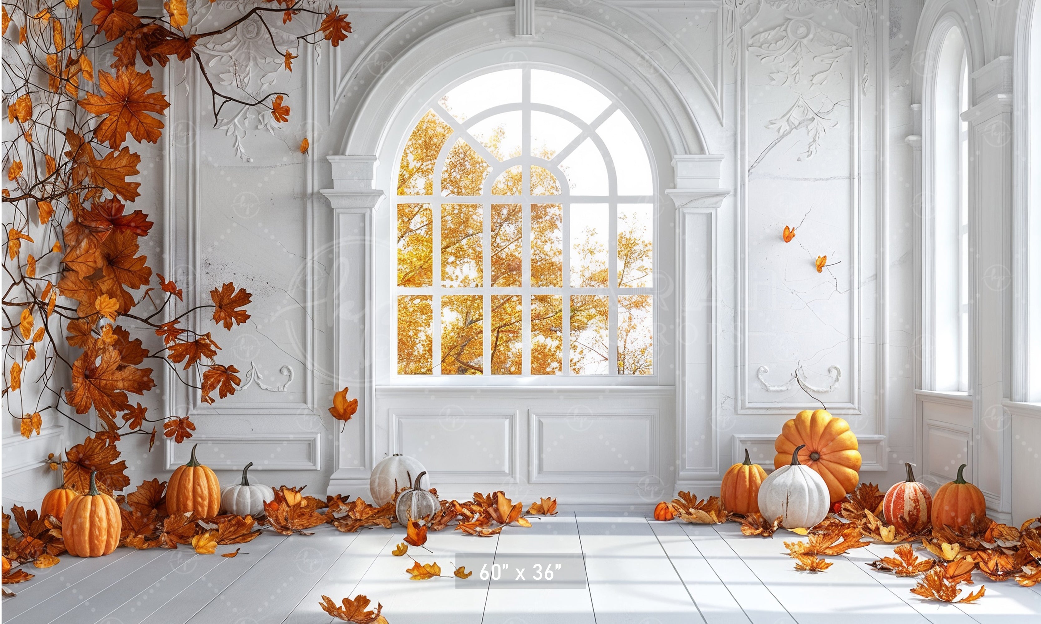 Elegant Autumn Window Backdrop